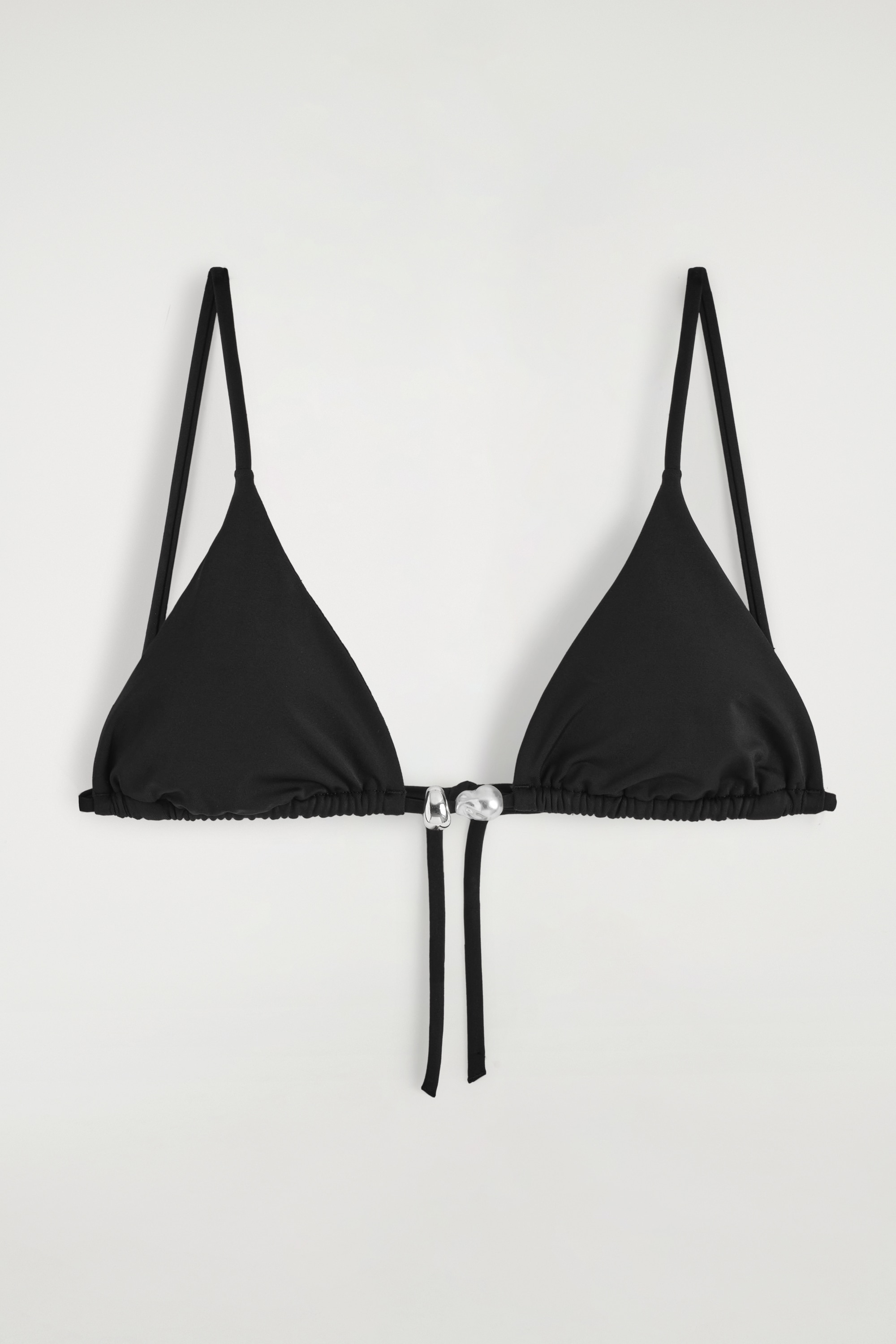 TOP TRIUNGHIULAR BIKINI CU APLICAȚII - NEGRU