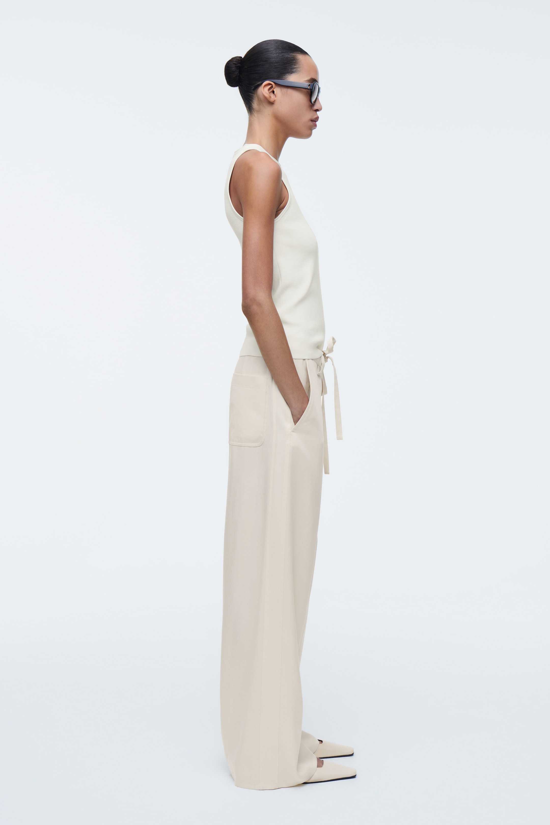 View larger image: TUBULAR KNITTED TANK TOP - IVORY - Ladies | H&M GB 4