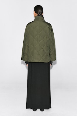 SHAWL-COLLAR QUILTED JACKET — KHAKI 6