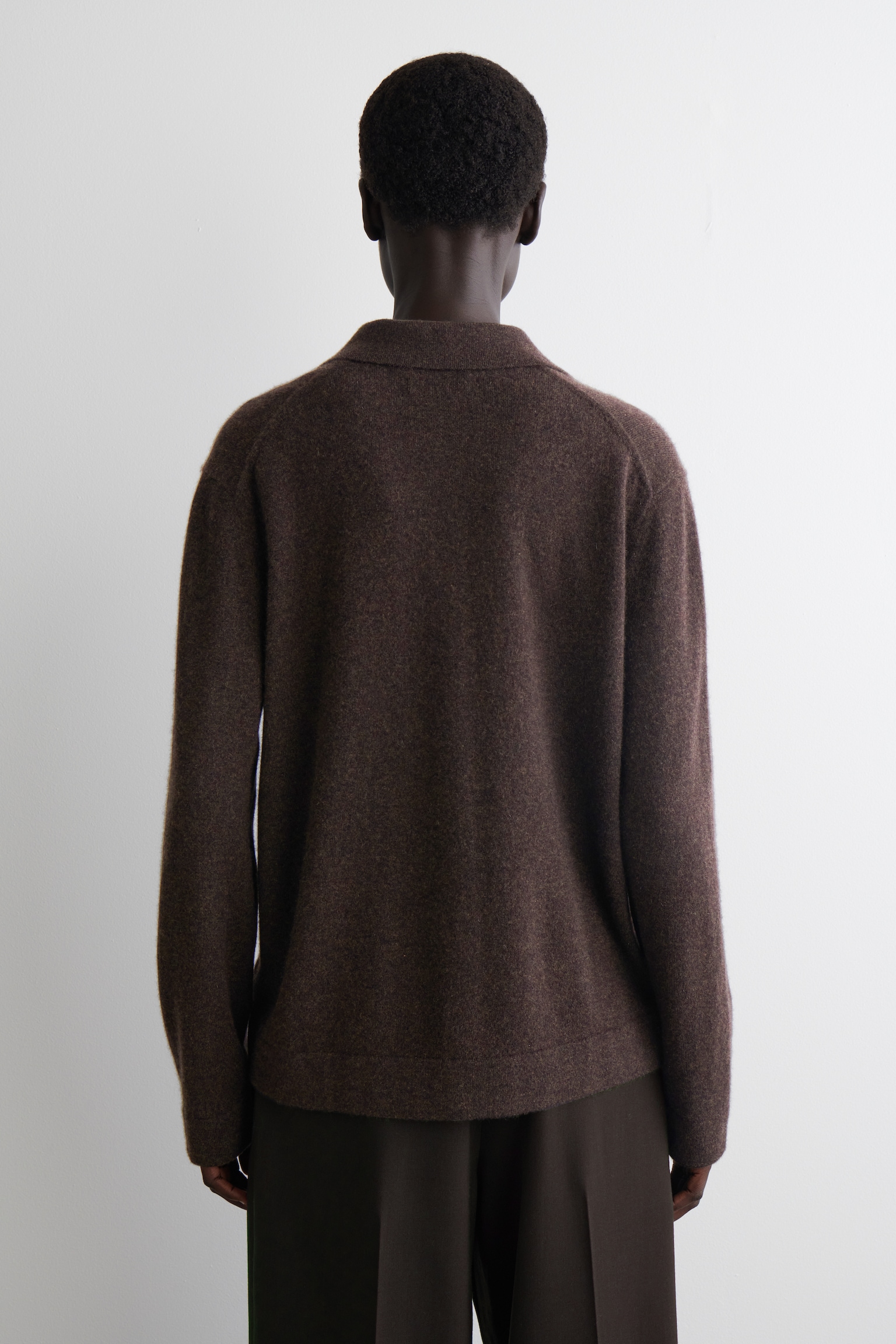 CASHMERE SHIRT - DARK BROWN - 5