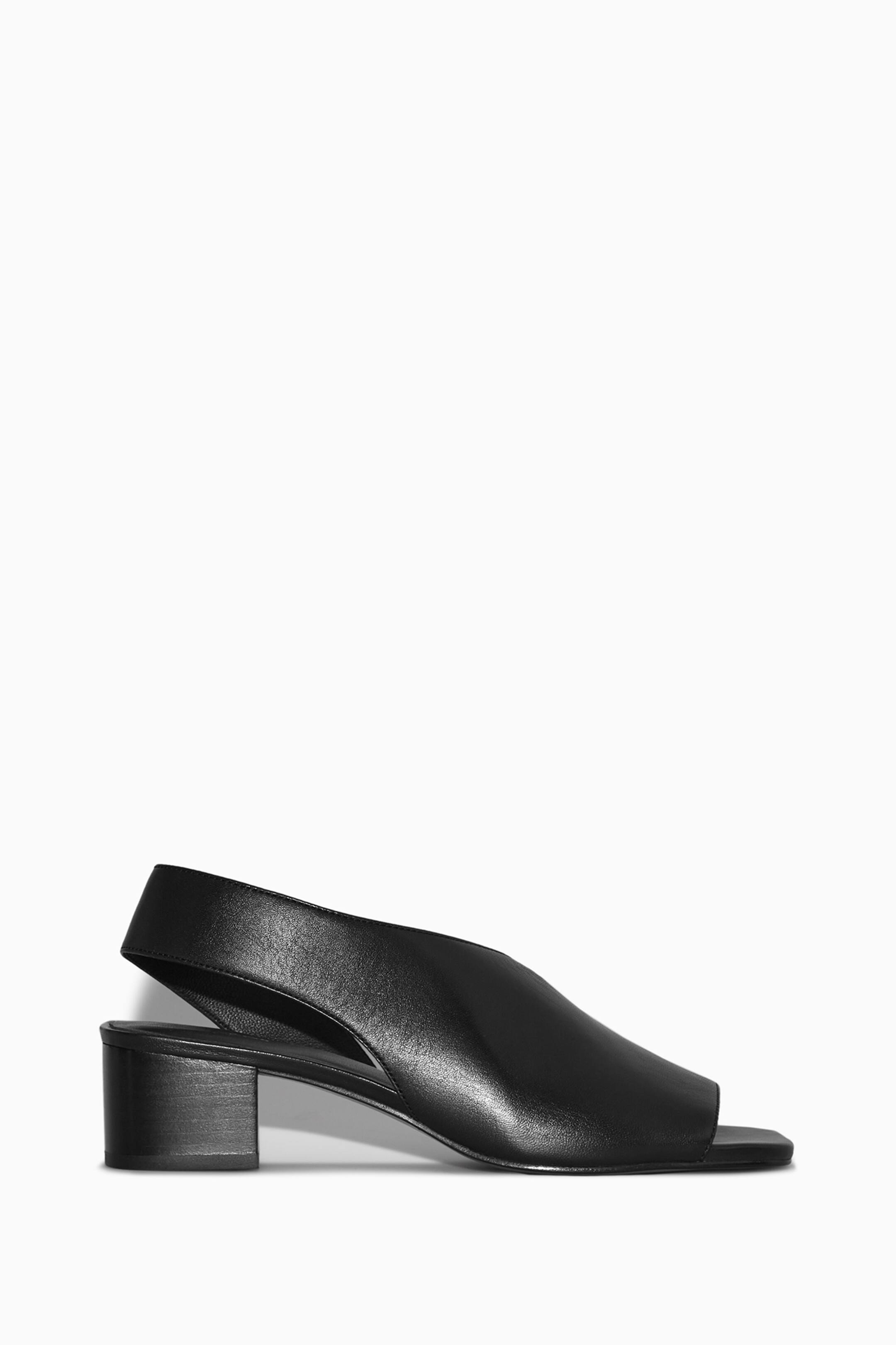 Agrandir l'image: SANDALES SLINGBACK CUIR TALON BLOC - NOIR - FEMME | H&M CH 1