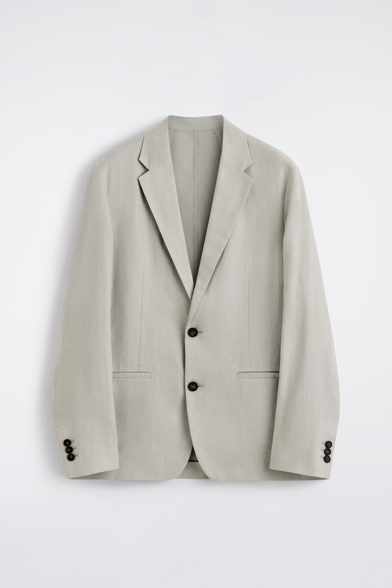 Single-Breasted Linen Blazer