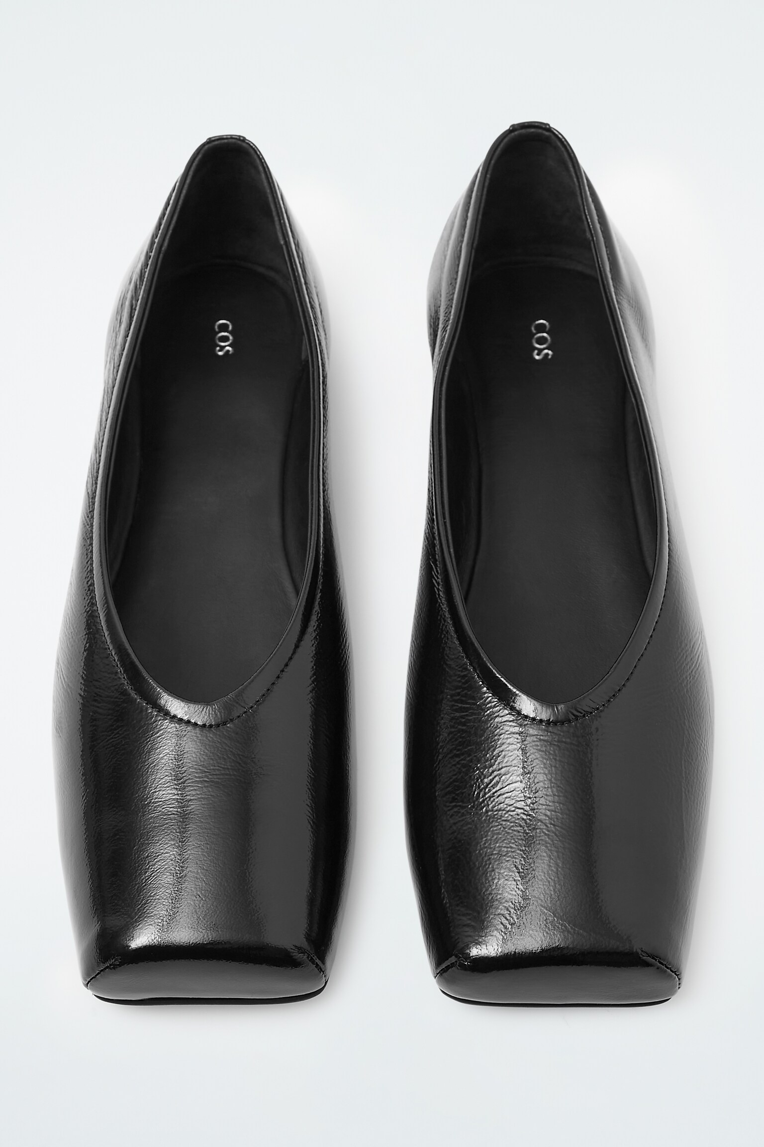 SQUARE-TOE BALLET FLATS - BLACK - 3