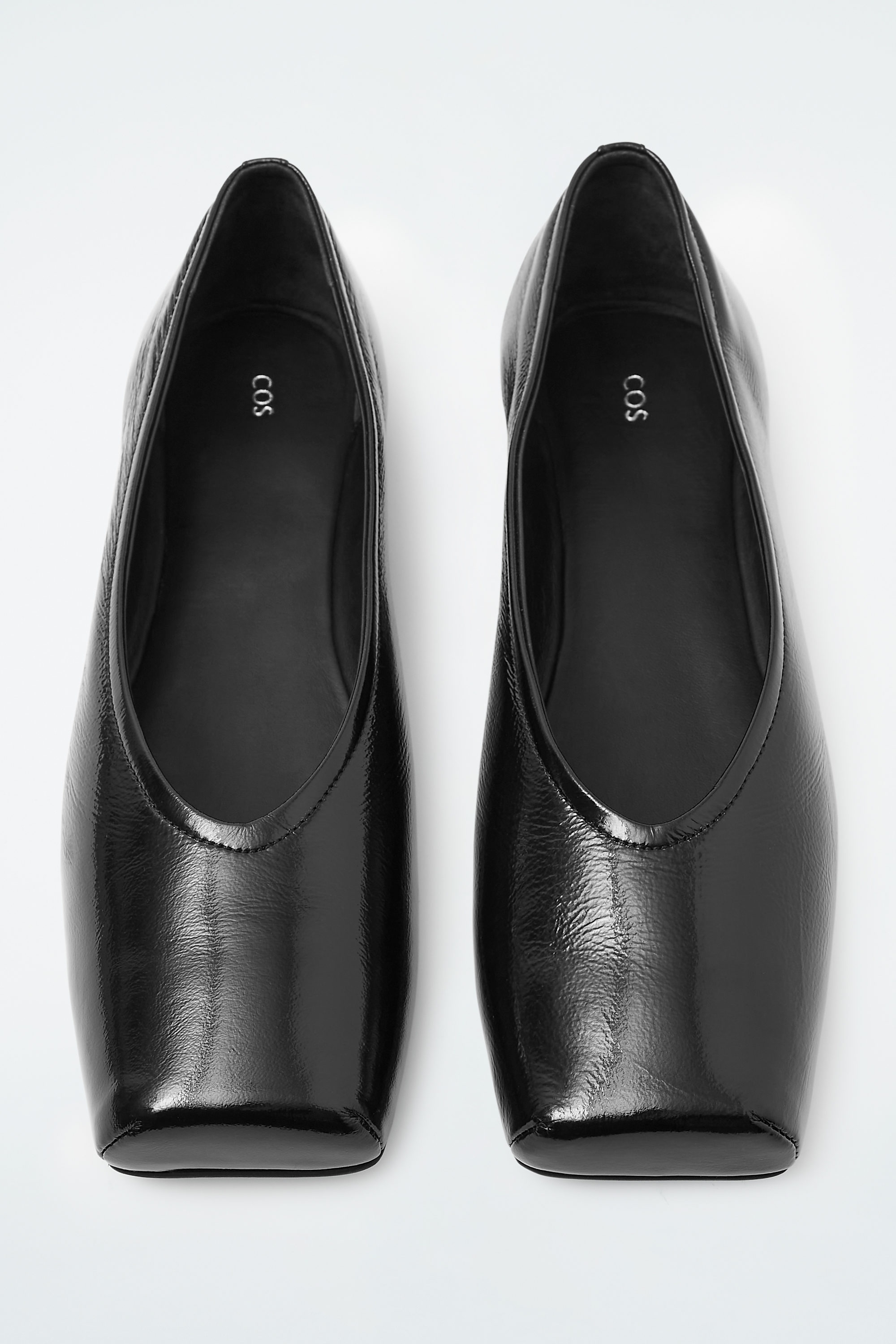 SQUARE-TOE BALLET FLATS - BLACK | COS