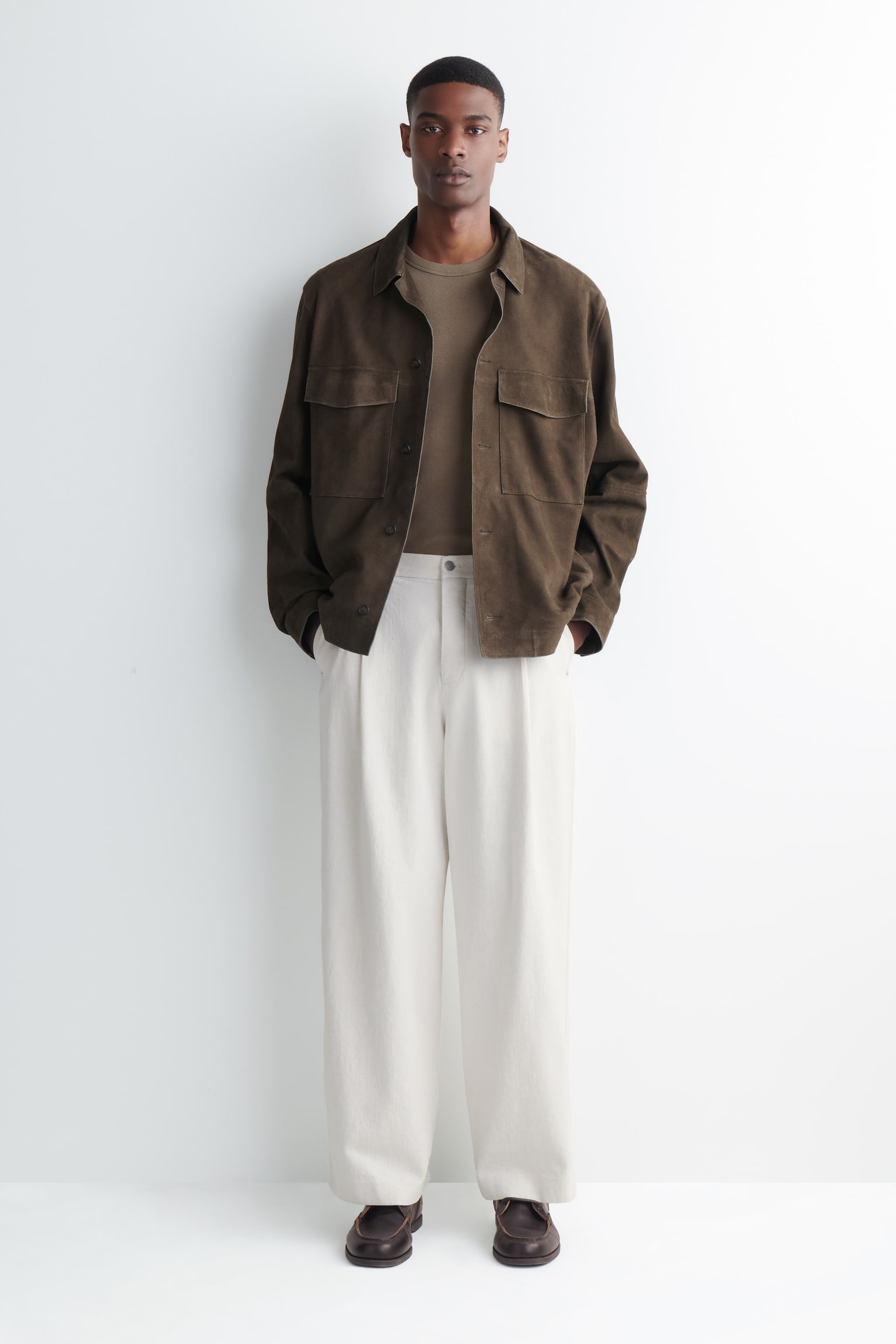 T-SHIRT SLIM IN COTONE A COSTE-MARRONE CHIARO - 6