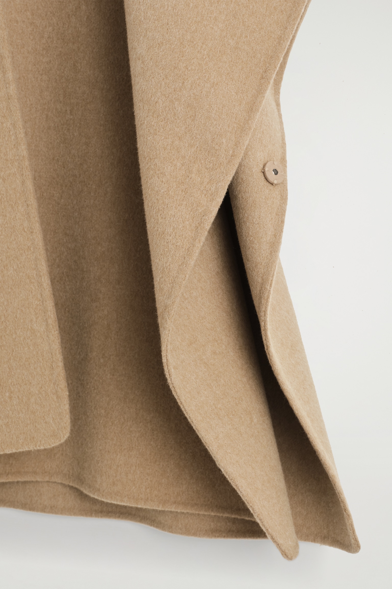 DOUBLE-FACED WOOL SCARF CAPE - BEIGE/DARK BROWN/BLACK - 5