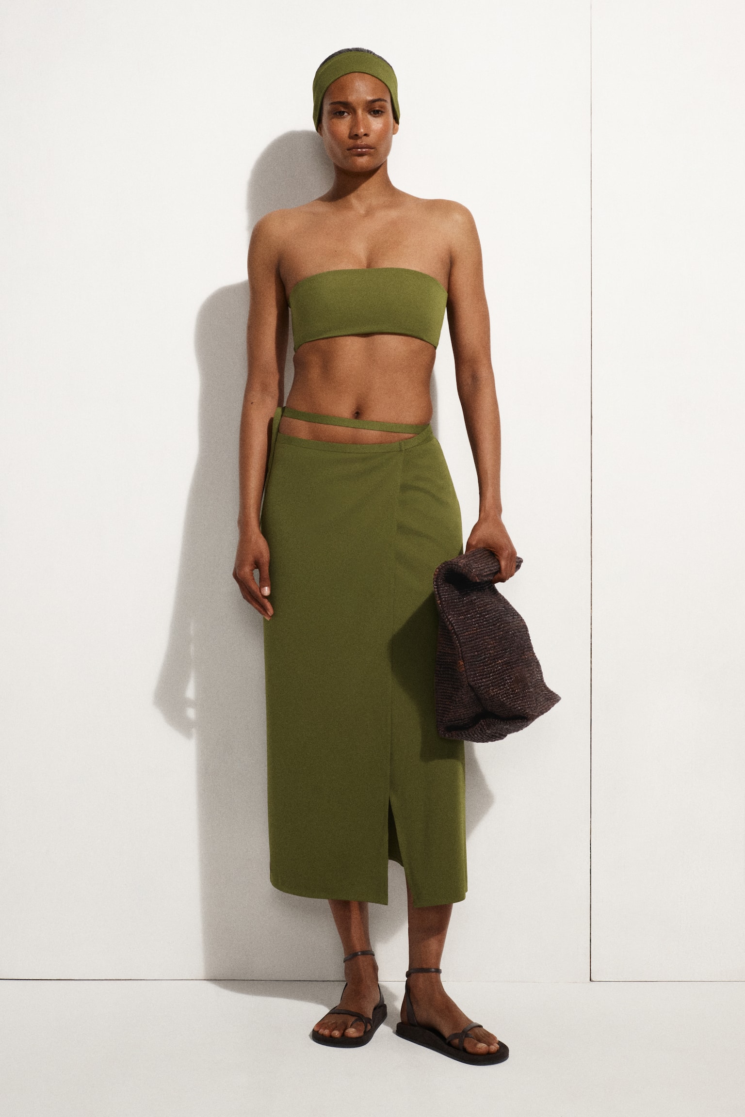 Bandeau-bikinitop - kaki - 1