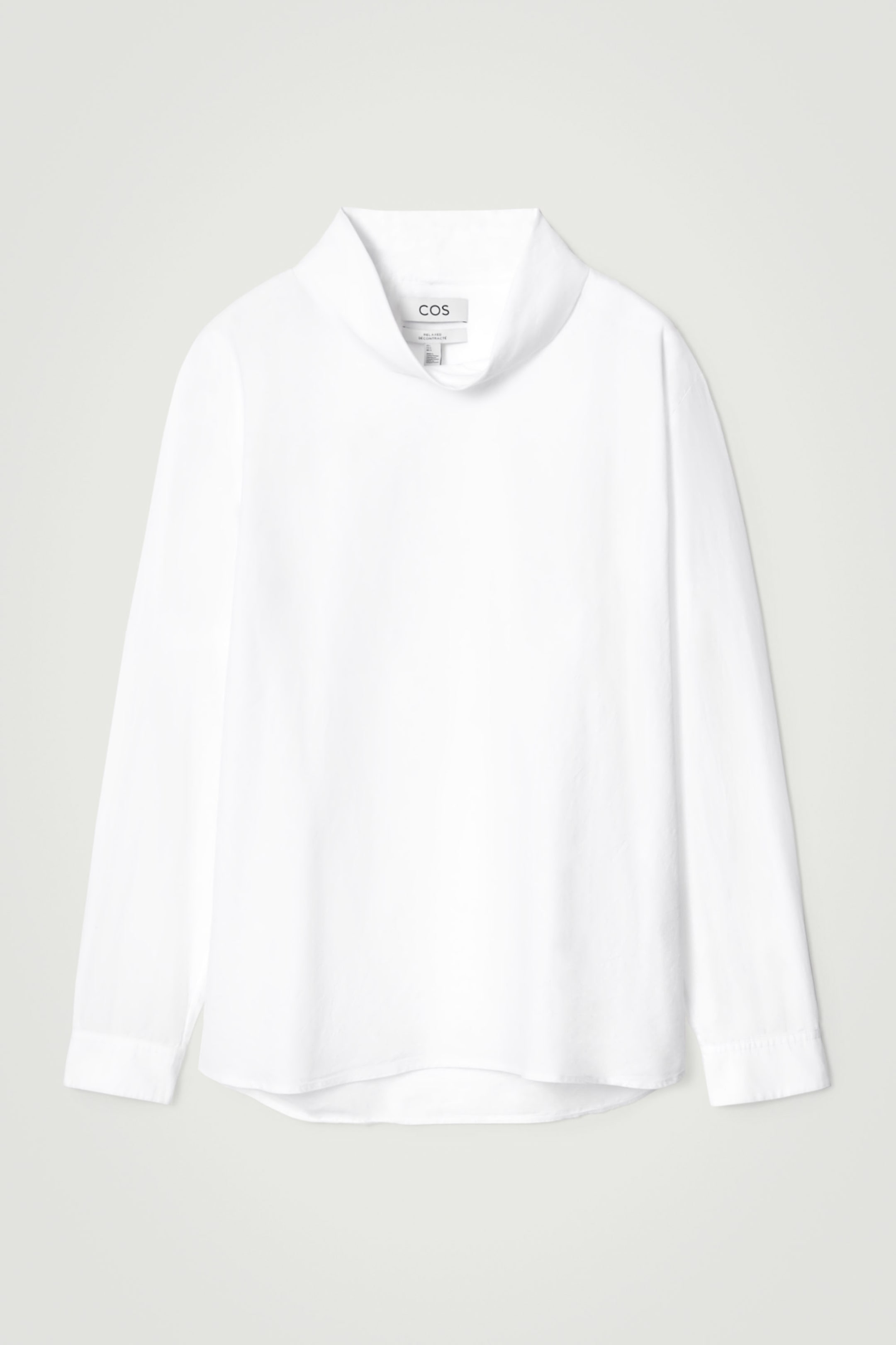 RELAXED COWL-NECK COTTON SHIRT