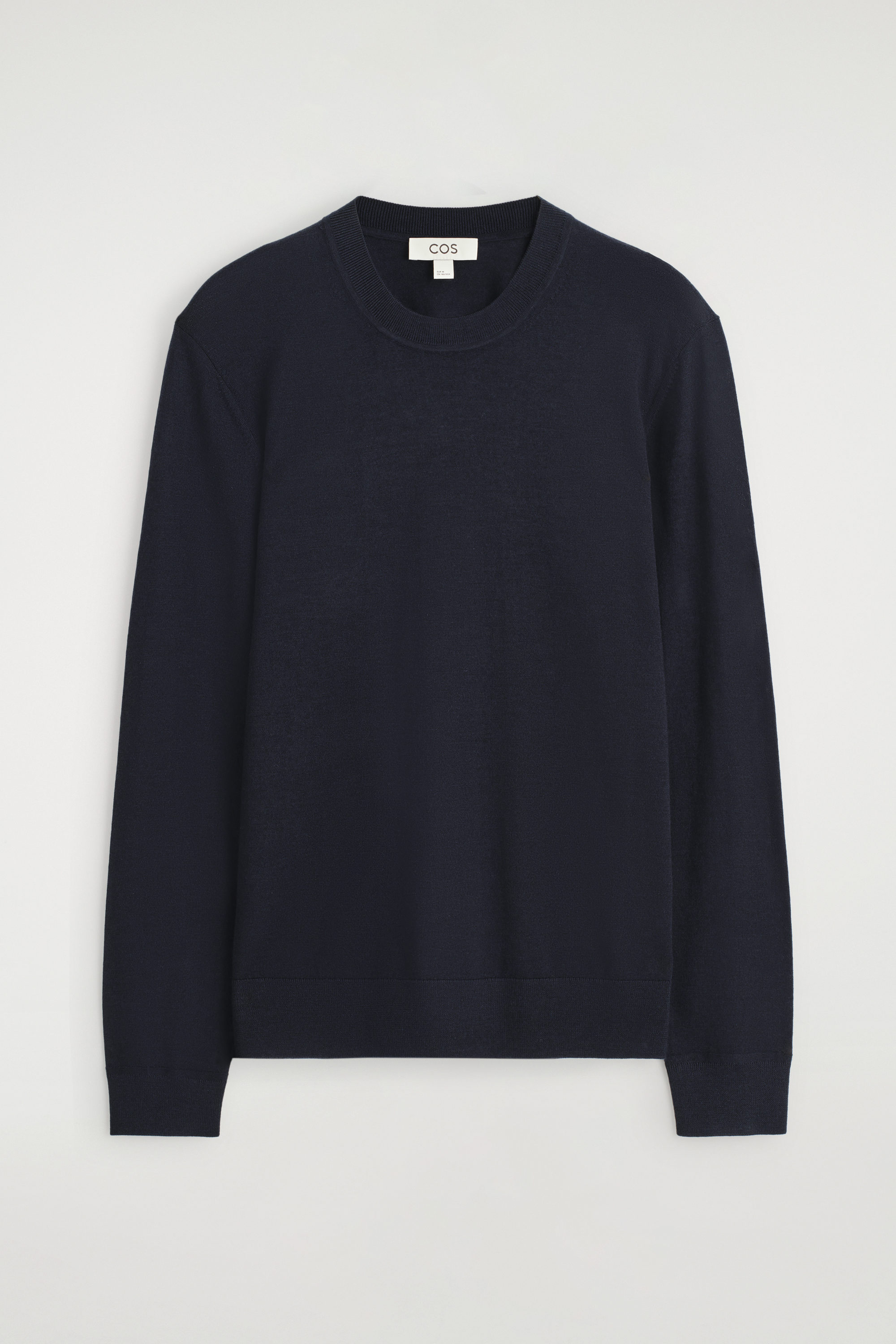 SLIM MERINO WOOL CREW-NECK SWEATER - NAVY | COS