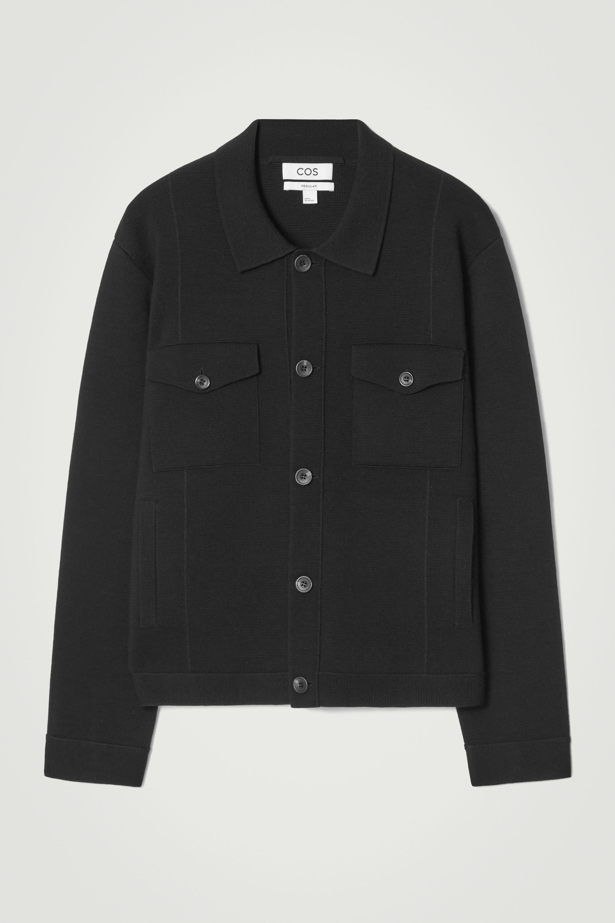 MILANO-KNIT WOOL TRUCKER JACKET - BLACK | COS