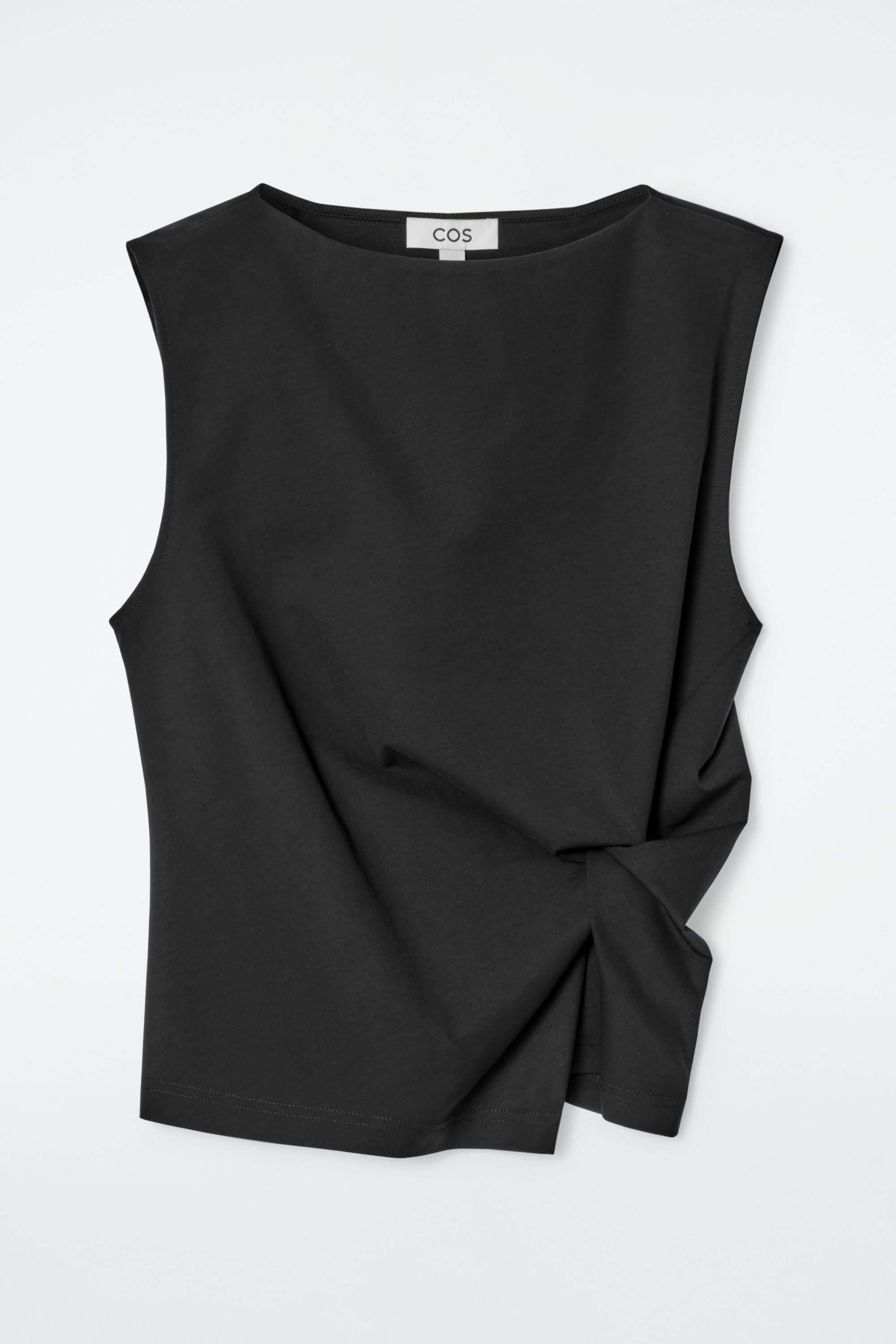 TWIST-DETAIL TOP - BLACK | COS