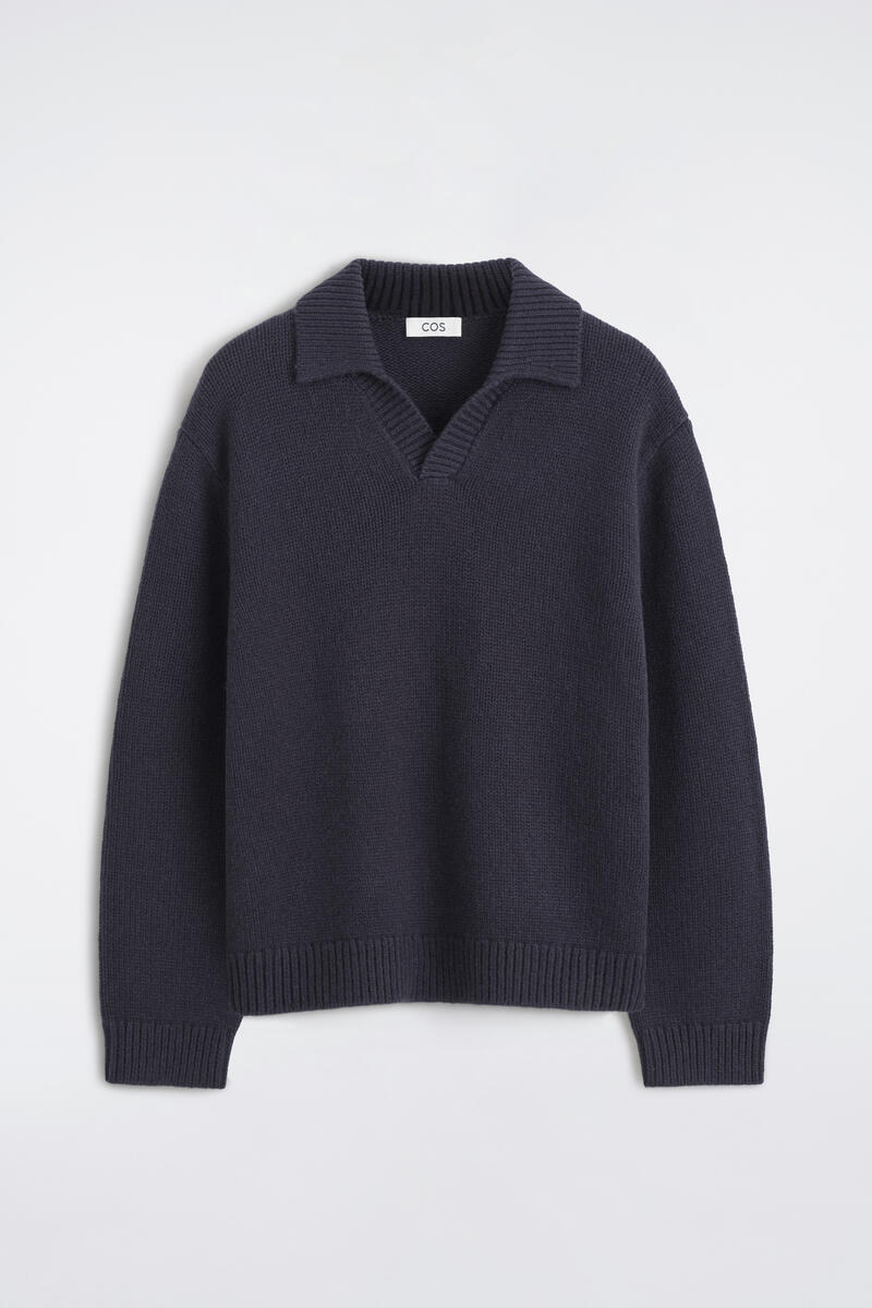 Chunky Cashmere Polo Sweater