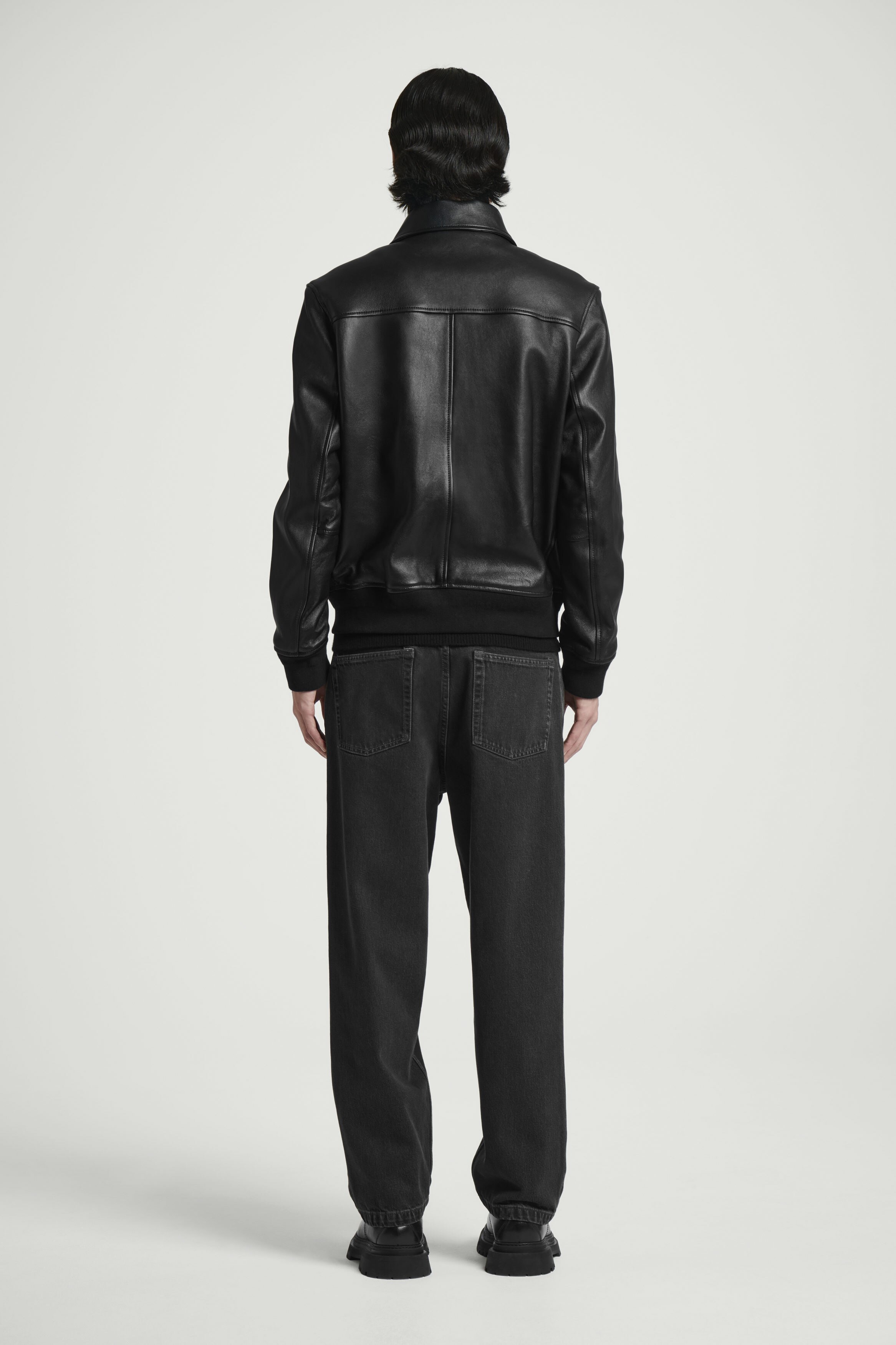 DEHEVE デヘヴェ Leather Bomber Jacket black DEHEVE デヘヴェ Leather Bomber Jacket black