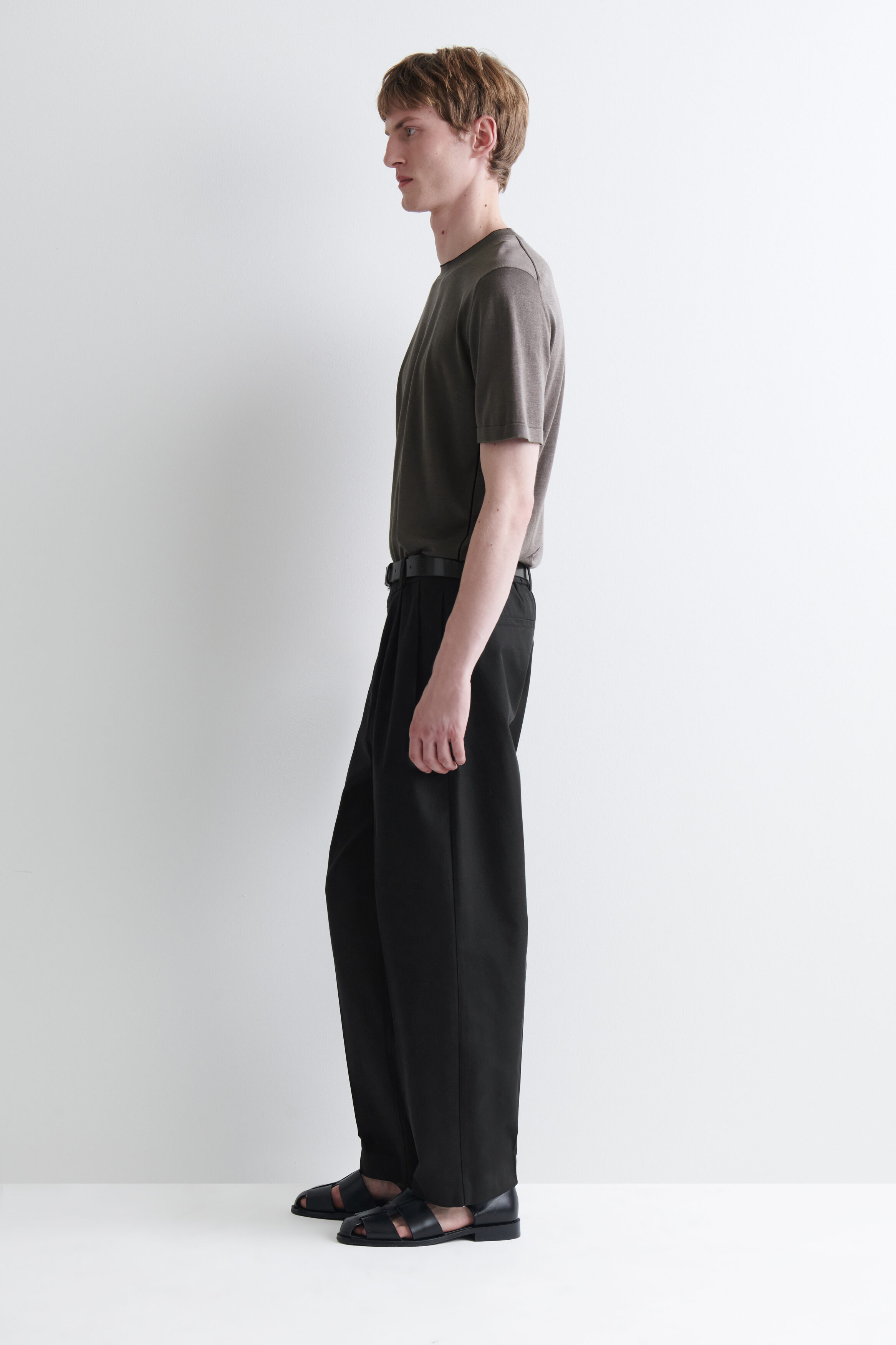 CONTRAST-TIPPED SILK-COTTON T-SHIRT - thumbnail 9