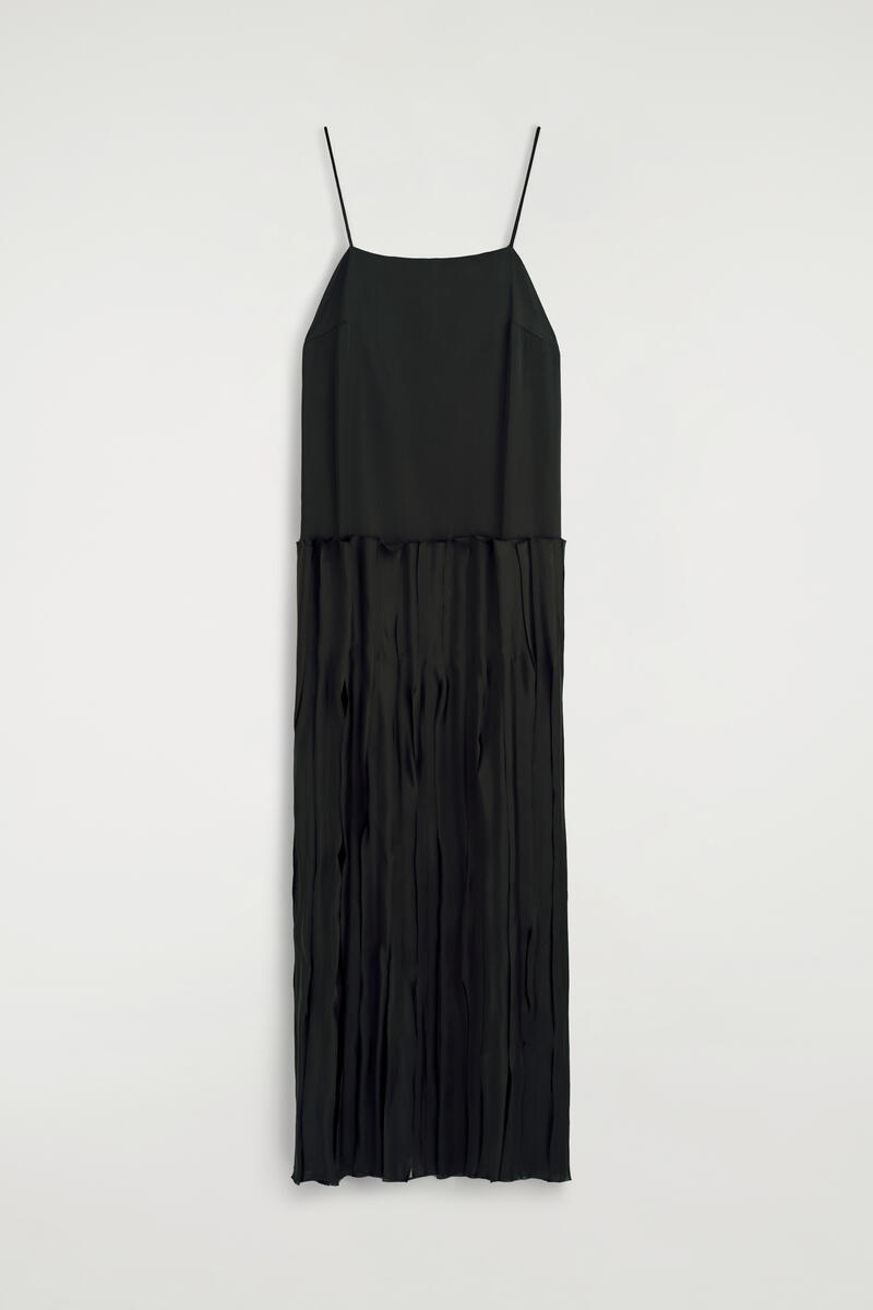 COS Appliquéd Panelled Midi Dress Green Women's Size 44