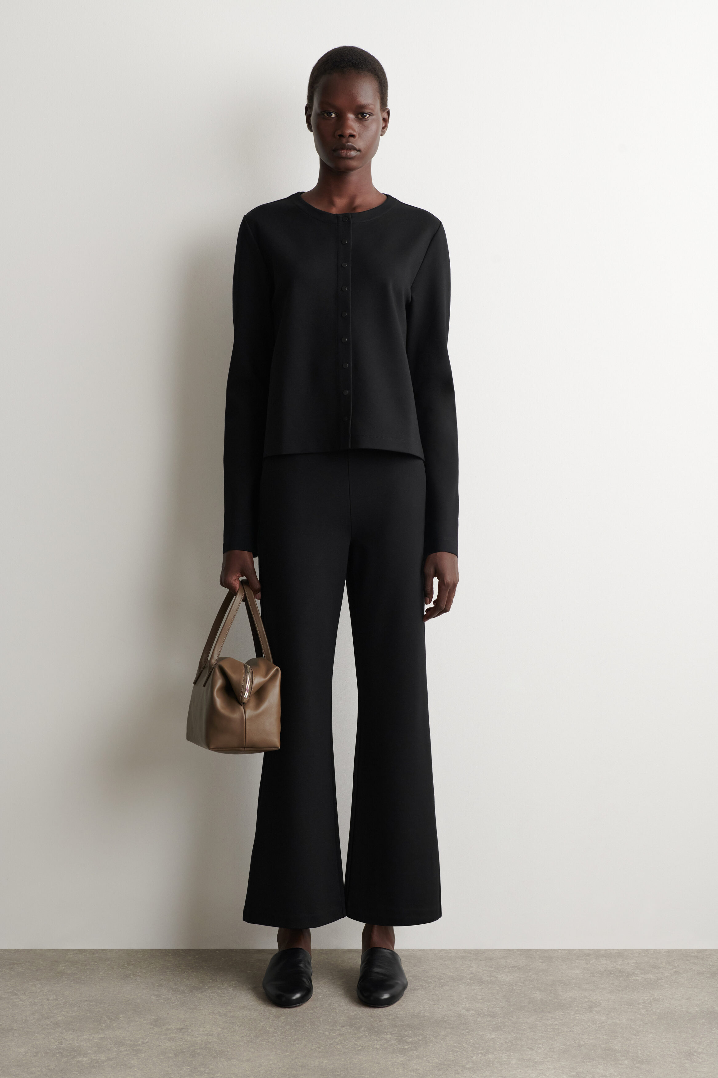 MINIMAL JERSEY CARDIGAN - BLACK | COS US