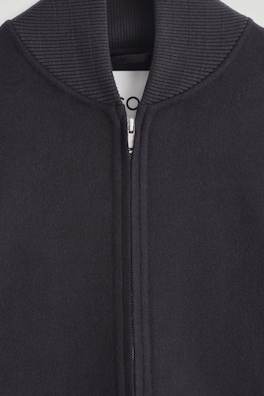 DOUBLE-FACED WOOL BOMBER JACKET — NAVY 2