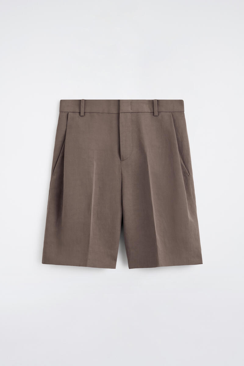 Tailored Linen-Blend Shorts
