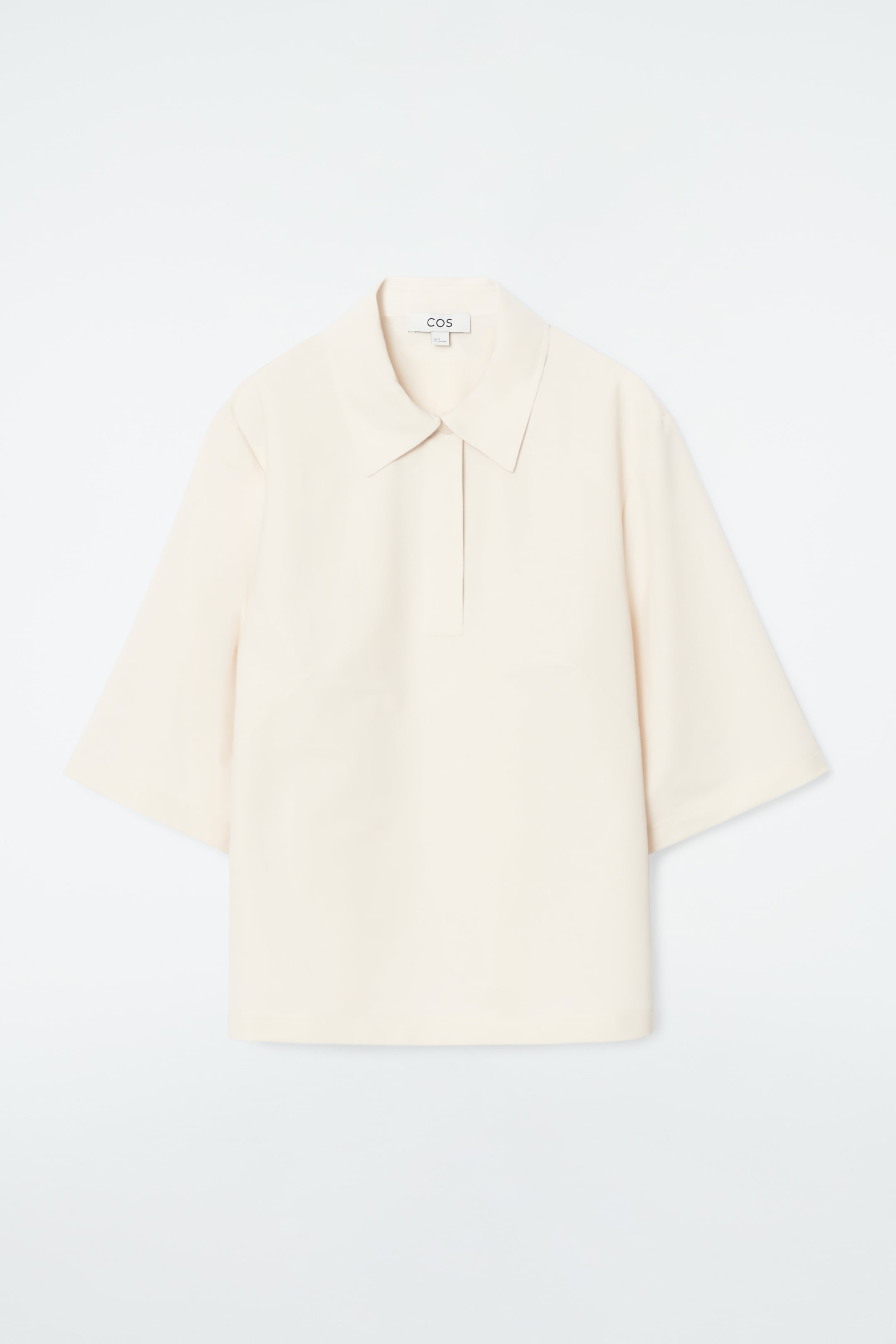 Ingrandisci l'immagine: MINIMAL COTTON-JERSEY POLO SHIRT - ECRU - DONNA | H&M CH 1
