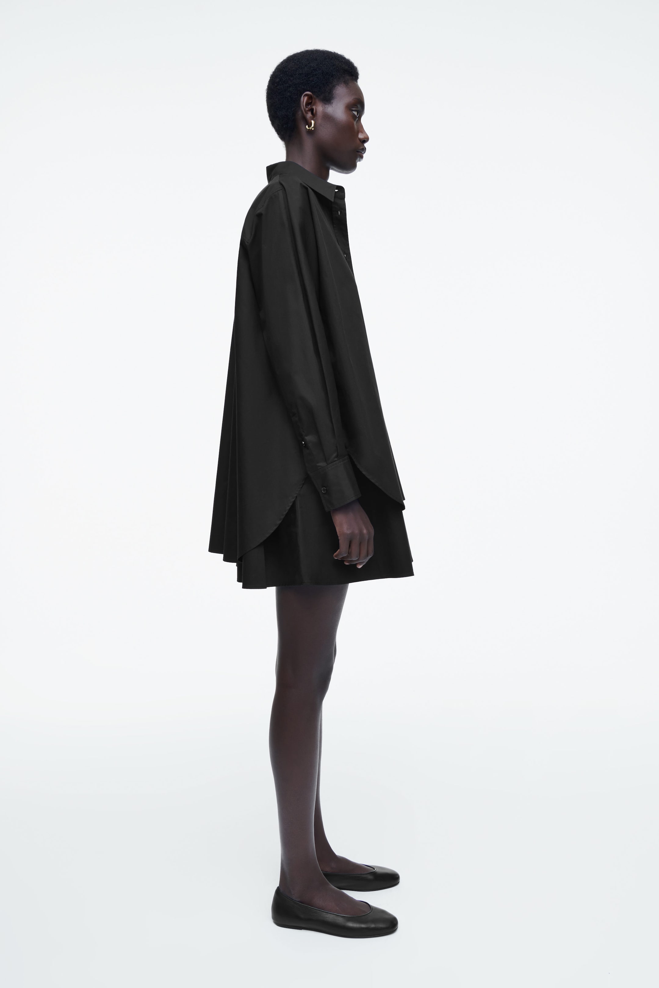 LAYERED TRAPEZE SHIRT DRESS