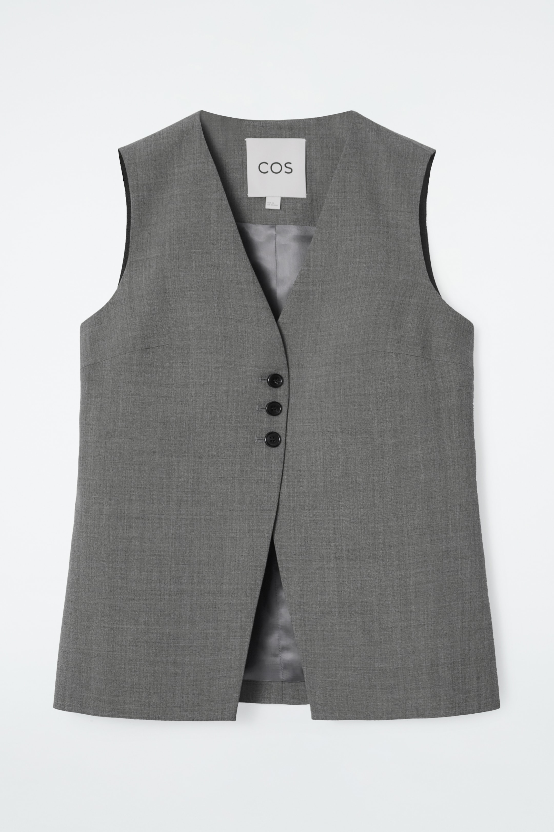 View larger image: LONGLINE TAILORED TWILL WAISTCOAT - GREY - Ladies | H&M GB 1