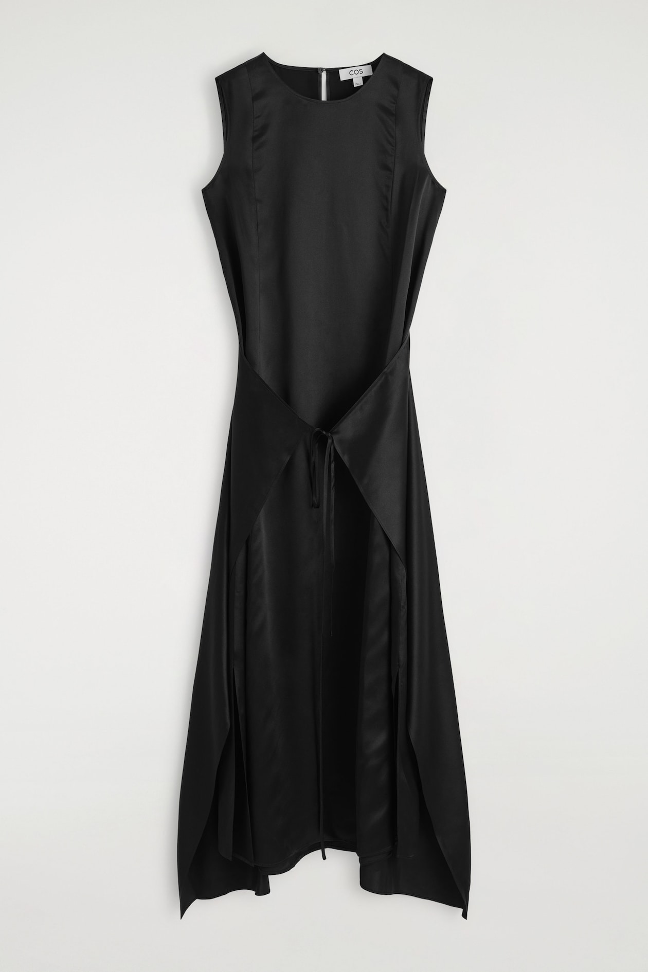 ROBE LONGUE PORTEFEUILLE EN SOIE - NOIR | COS FR — quelle robe cache le ventre et comment la trouver par photo