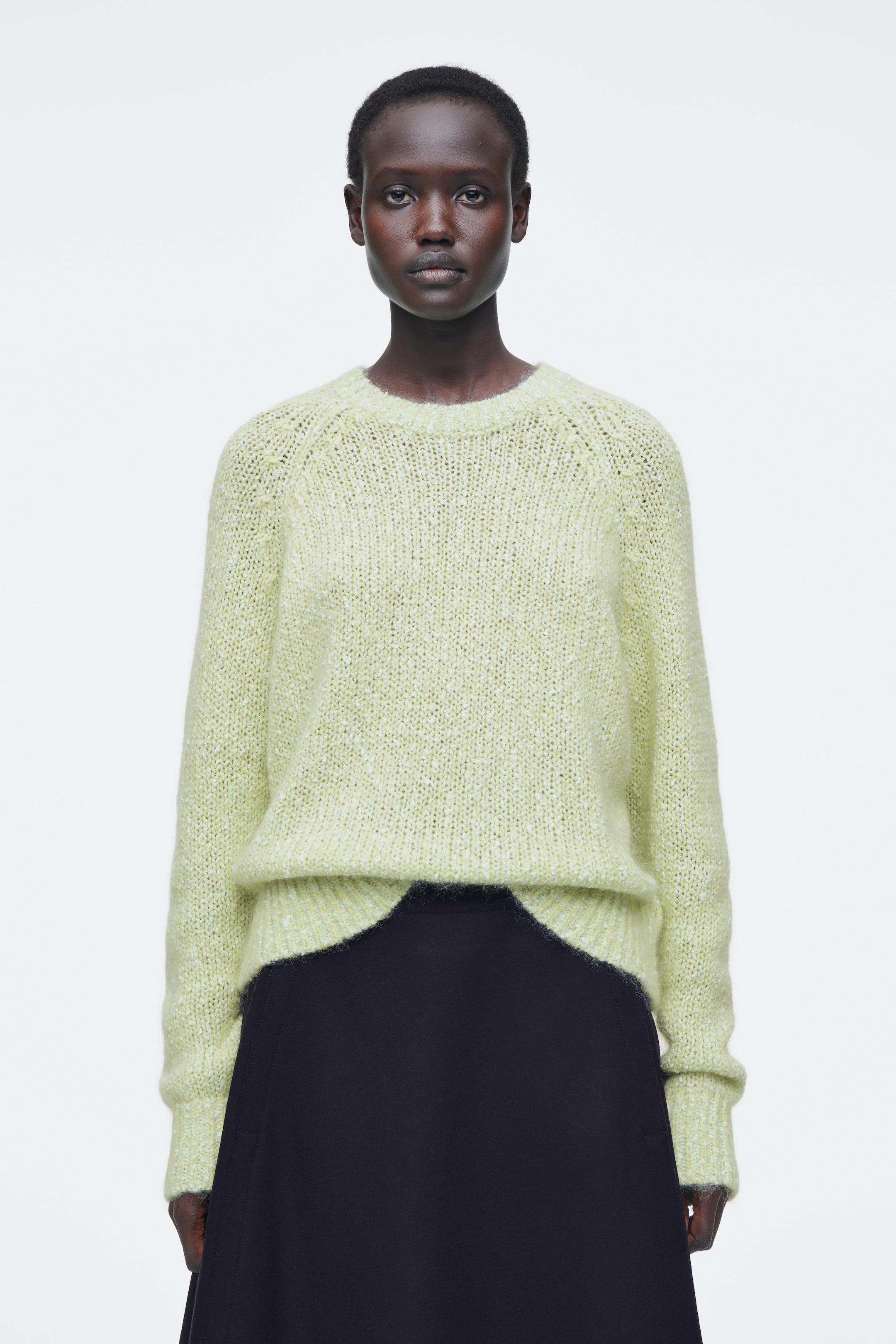 Visualizza immagine più grande: MAGLIONE IN MISTO MOHAIR SCREZIATO - VERDE MÉLANGE - DONNA | H&M IT 1