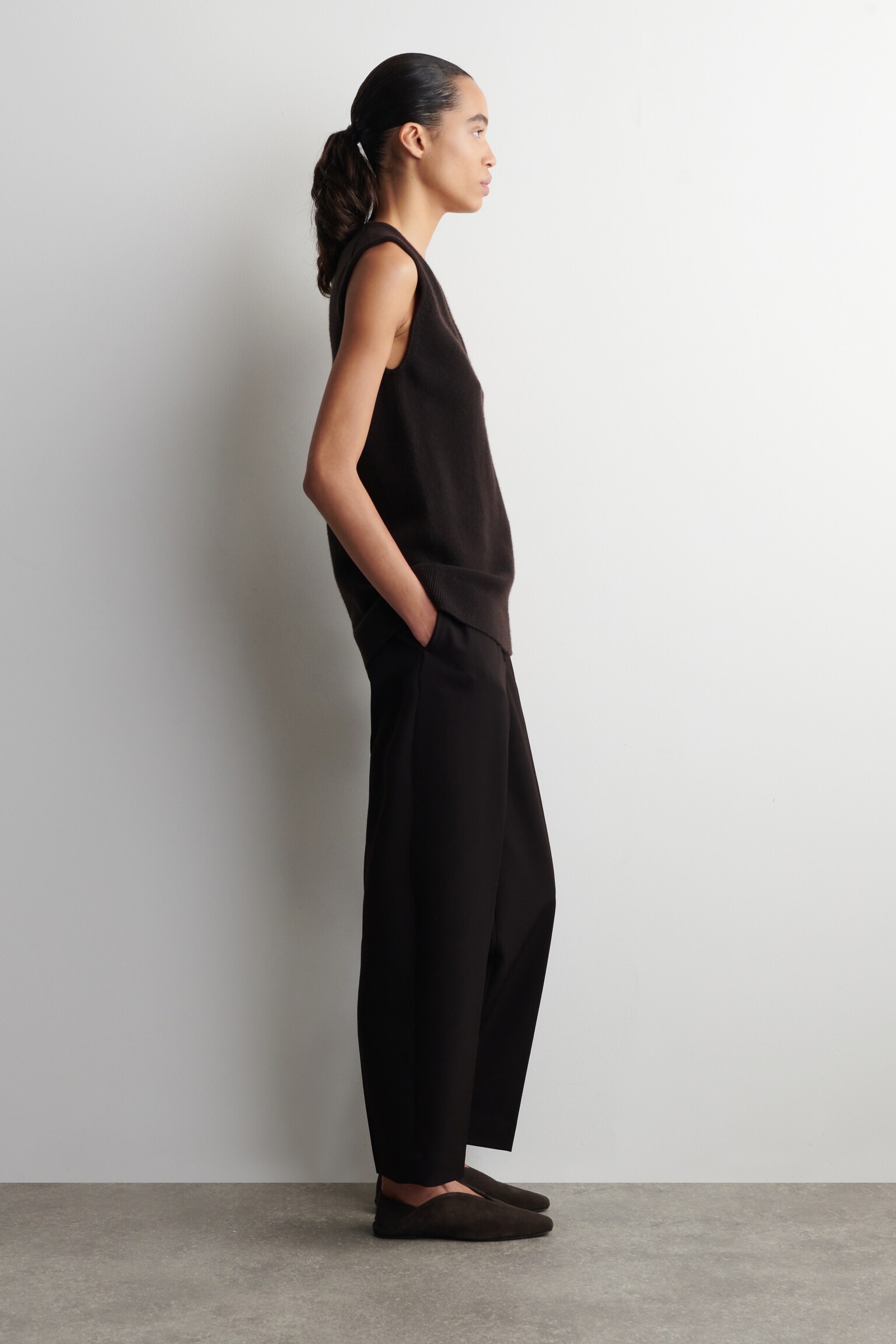 LEATHER MULES - BROWN/BLACK - 3