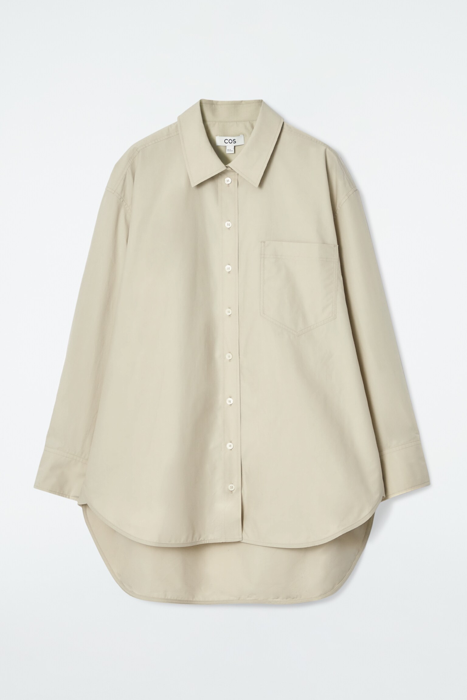 CHEMISE OVERSIZE OURLET ARRONDI - KAKI CLAIR
