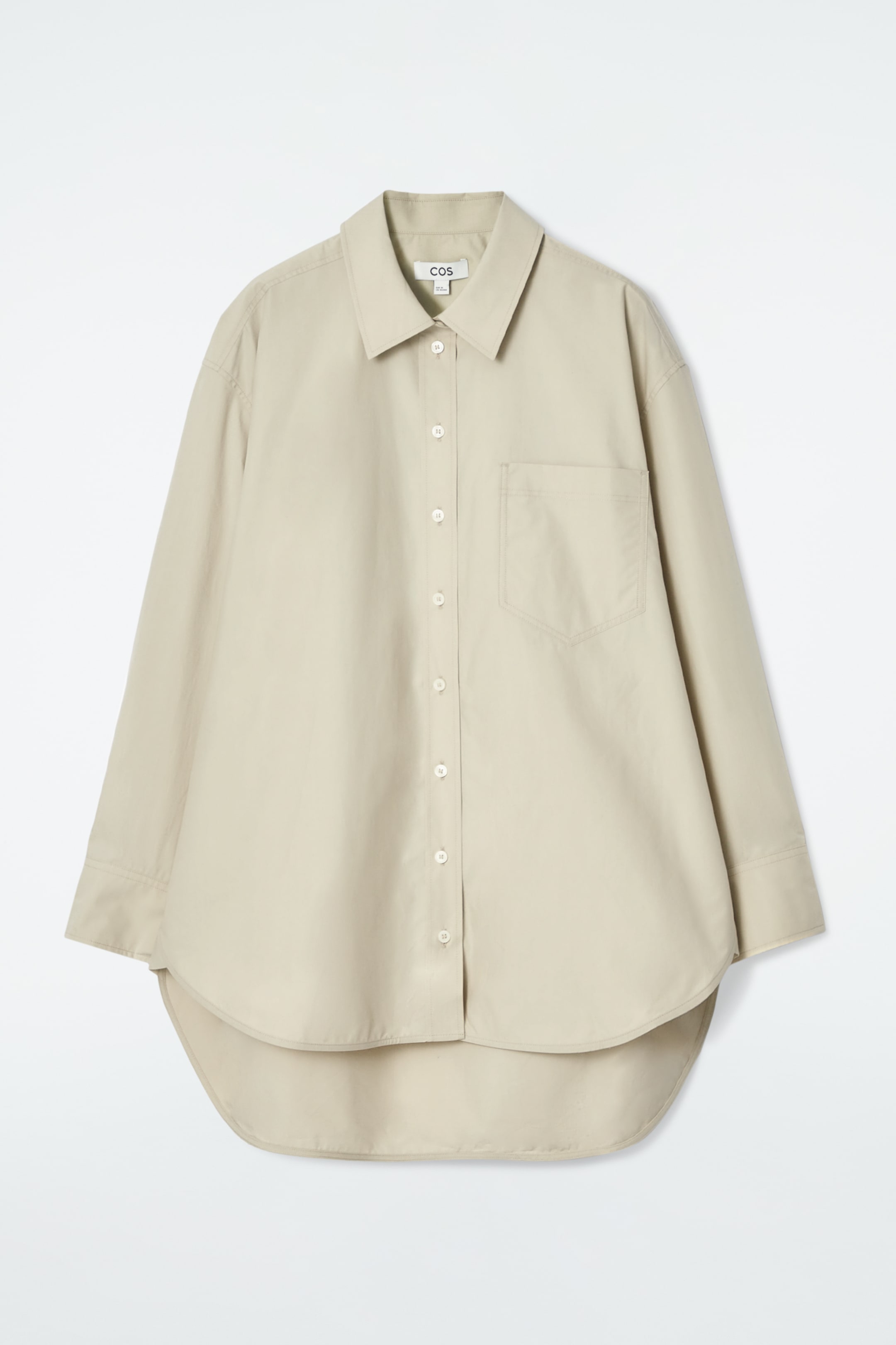 View larger image: OVERSIZED CURVED-HEM SHIRT - LIGHT KHAKI - Ladies | H&M GB 1