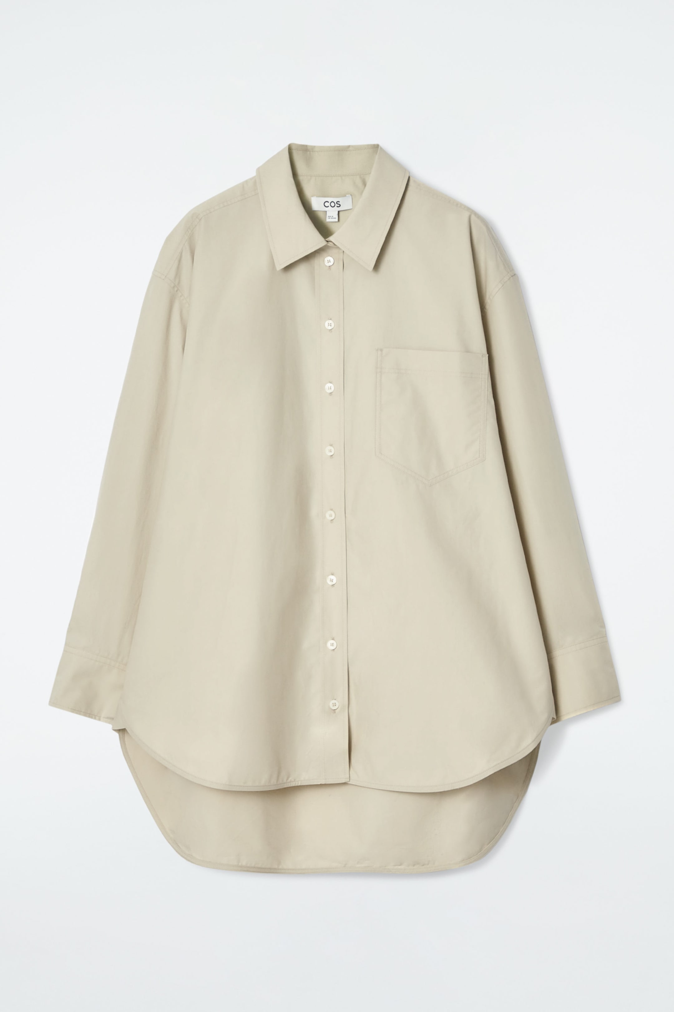 OVERSIZED CURVED-HEM SHIRT
