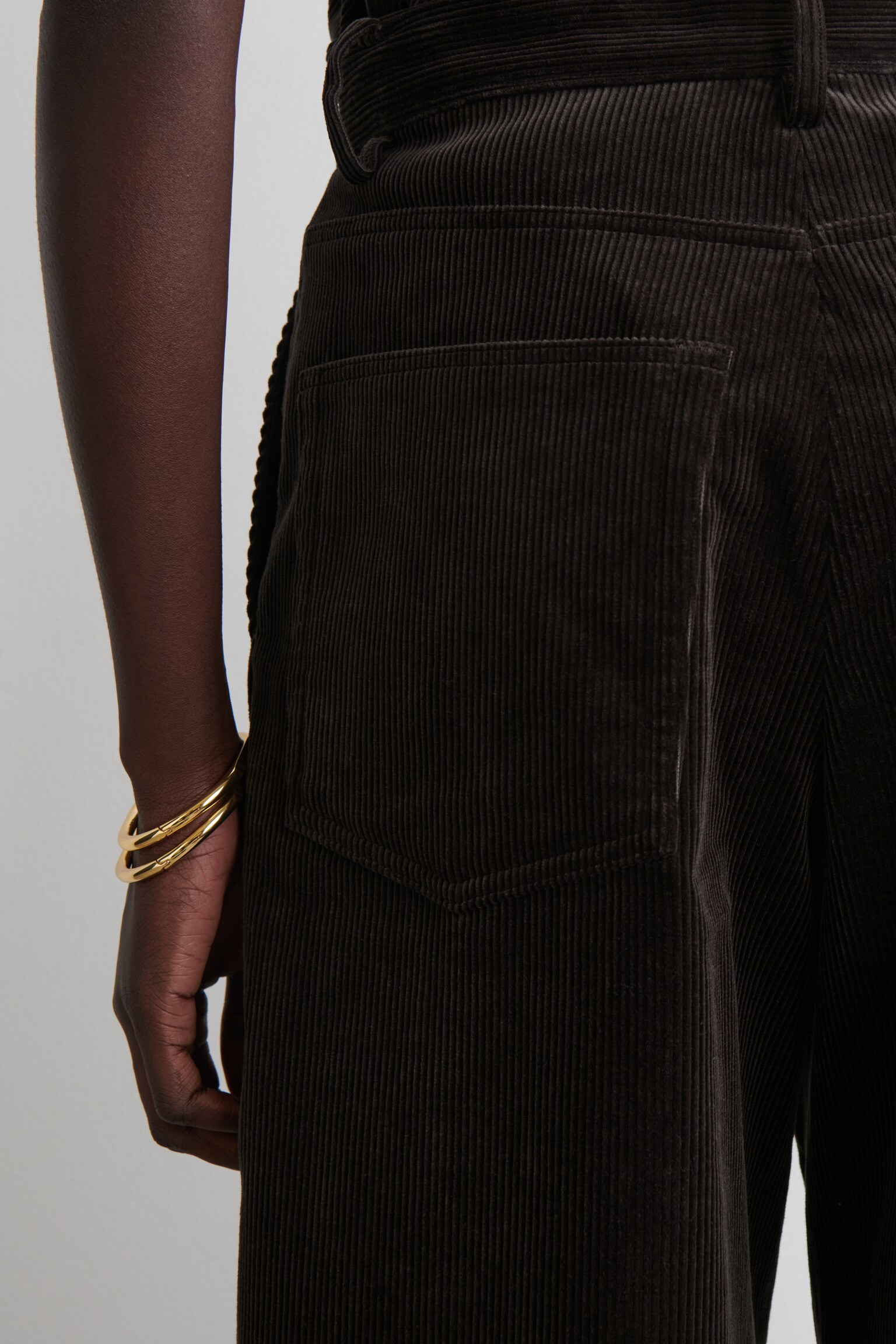 JUPE-CULOTTE VELOURS CÔTELÉ - BRUN FONCÉ - 3