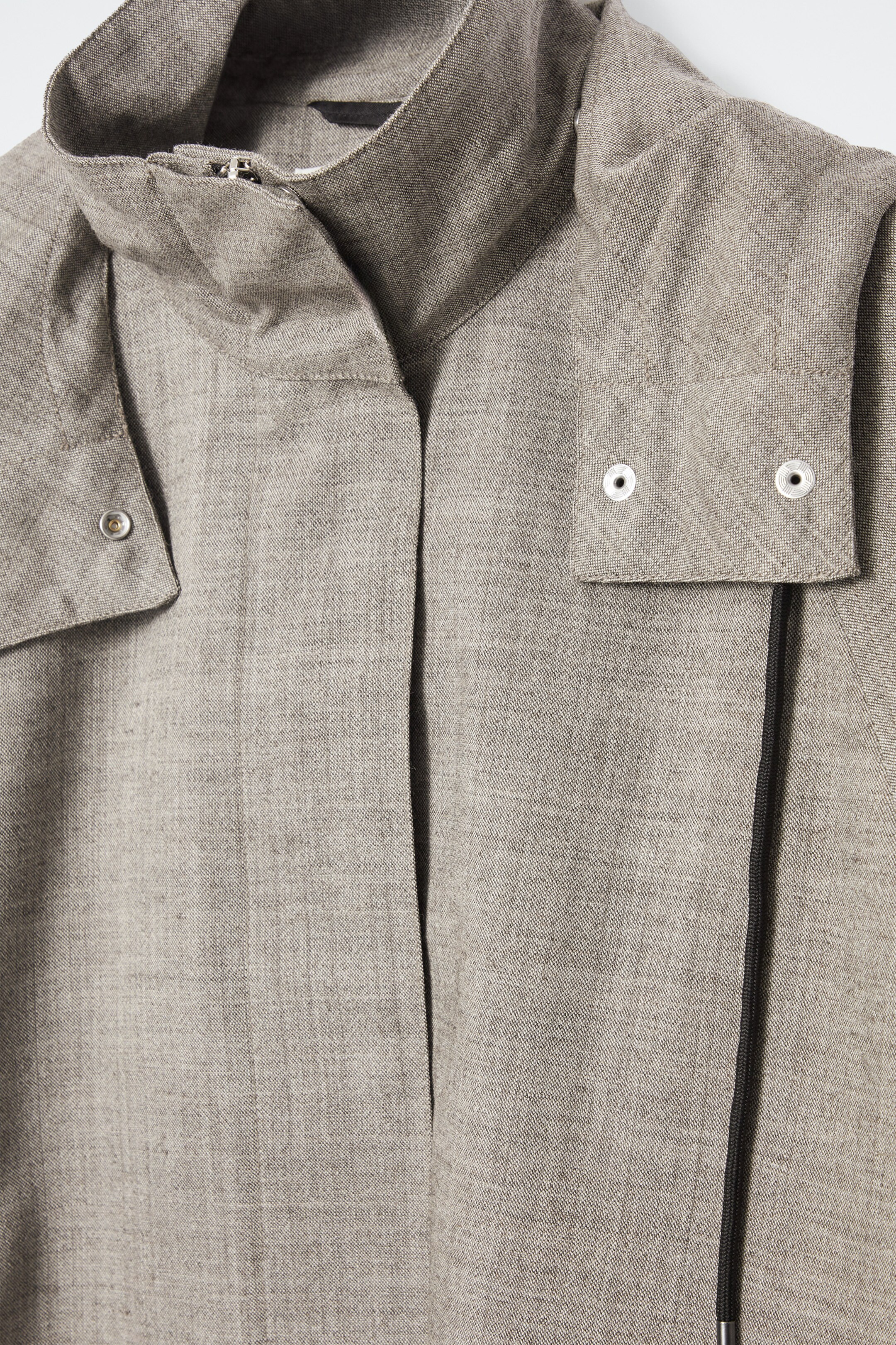 Ingrandisci l'immagine: HOODED WOOL UTILITY JACKET - GREY MÉLANGE - DONNA | H&M CH 2