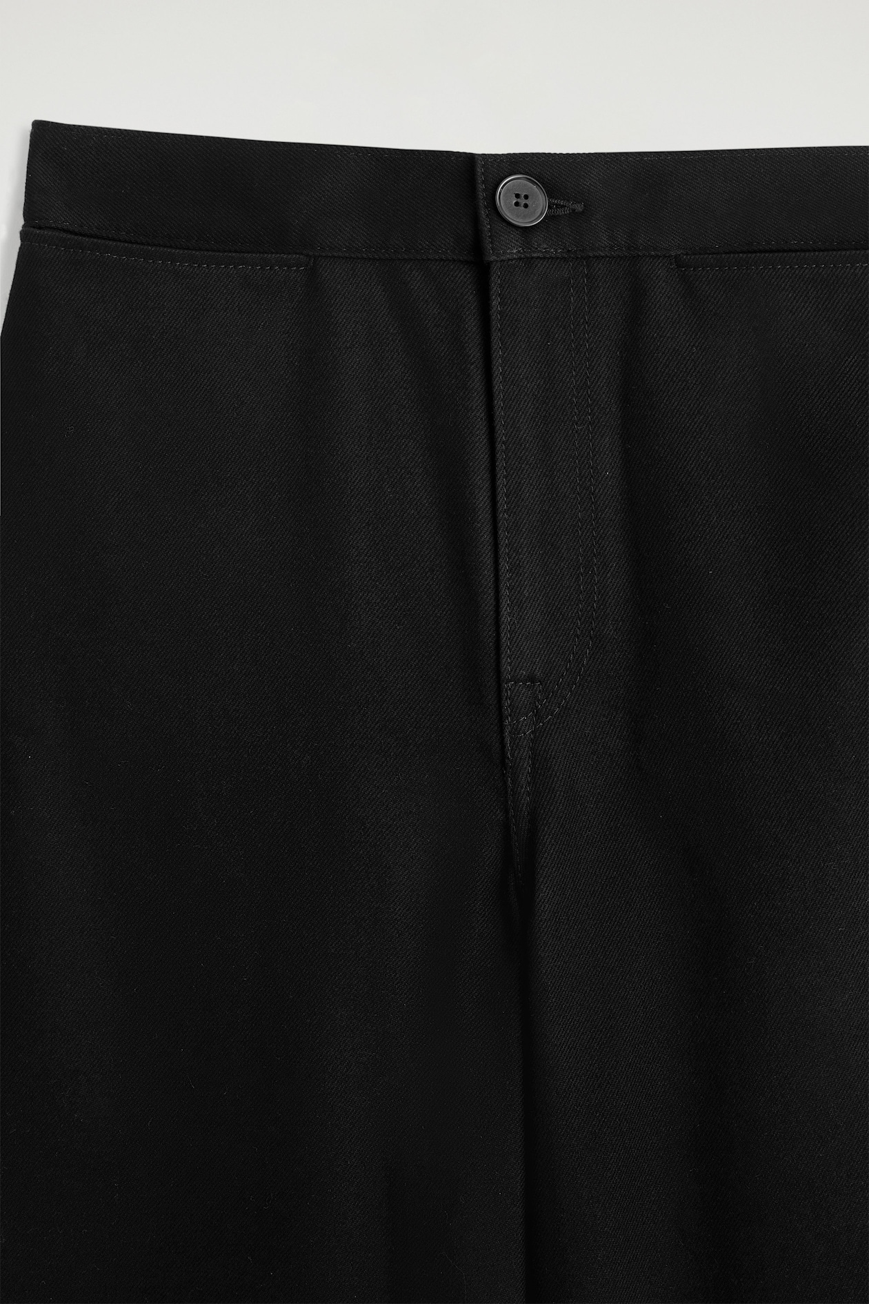 CROPPED WIDE-LEG DENIM PANTS — BLACK
