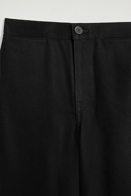 CROPPED WIDE-LEG DENIM PANTS — BLACK 5