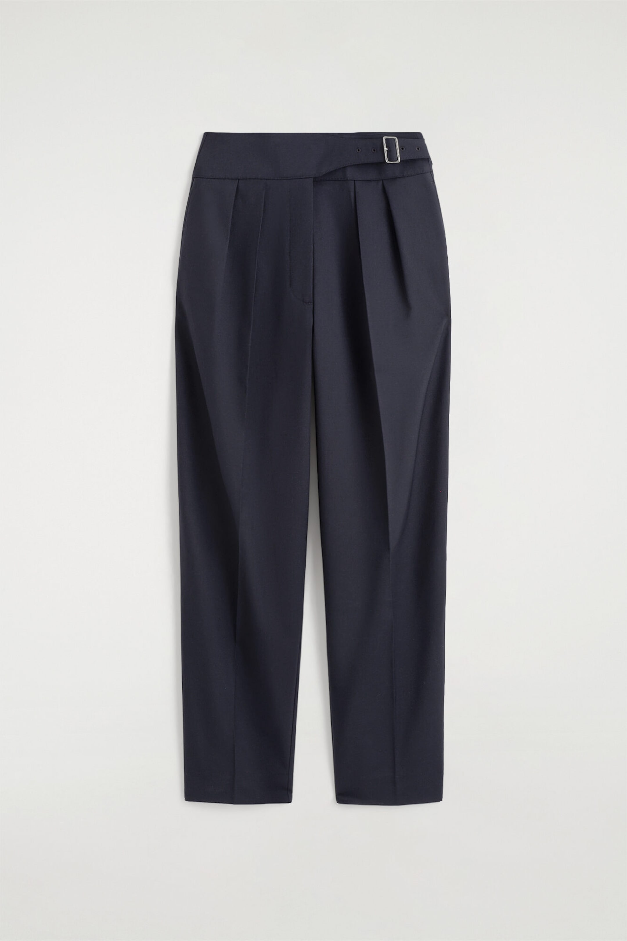 CUMMERBUND-WAIST BARREL-LEG TROUSERS