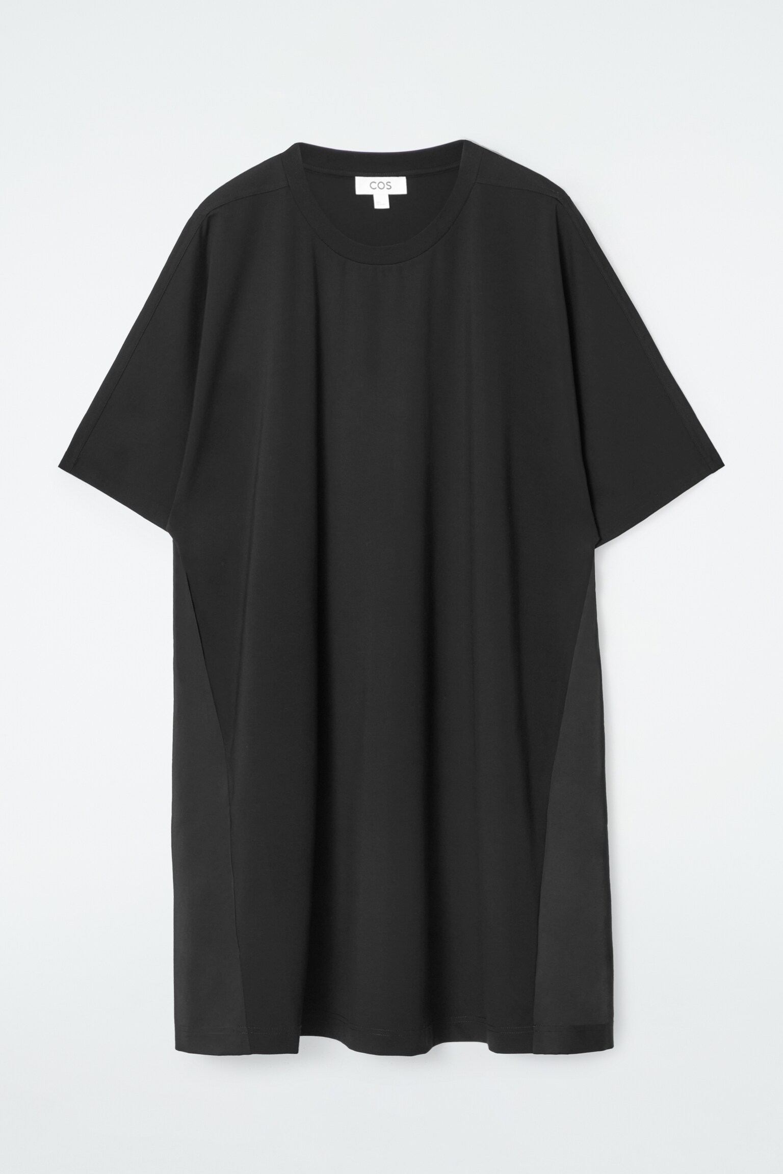 OVERSIZED PANELLED T-SHIRT DRESS - BLACK - 1
