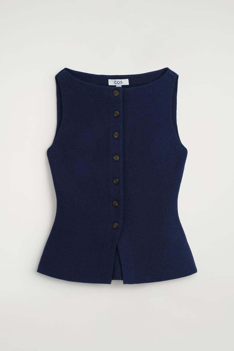 Cotton-Blend Crepe Vest