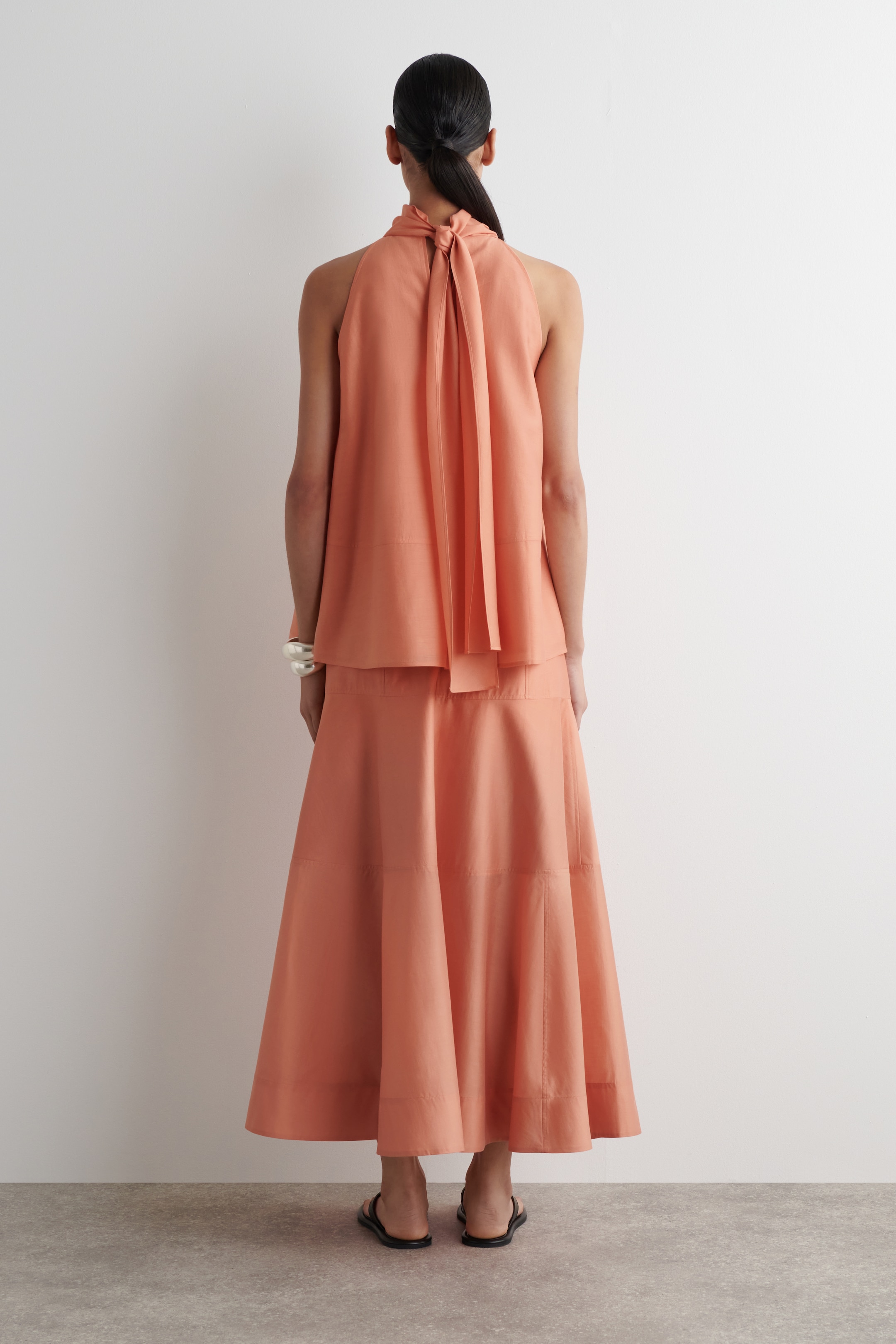 Ingrandisci l'immagine: PANELLED A-LINE MIDI SKIRT - PEACH - DONNA | H&M CH 2