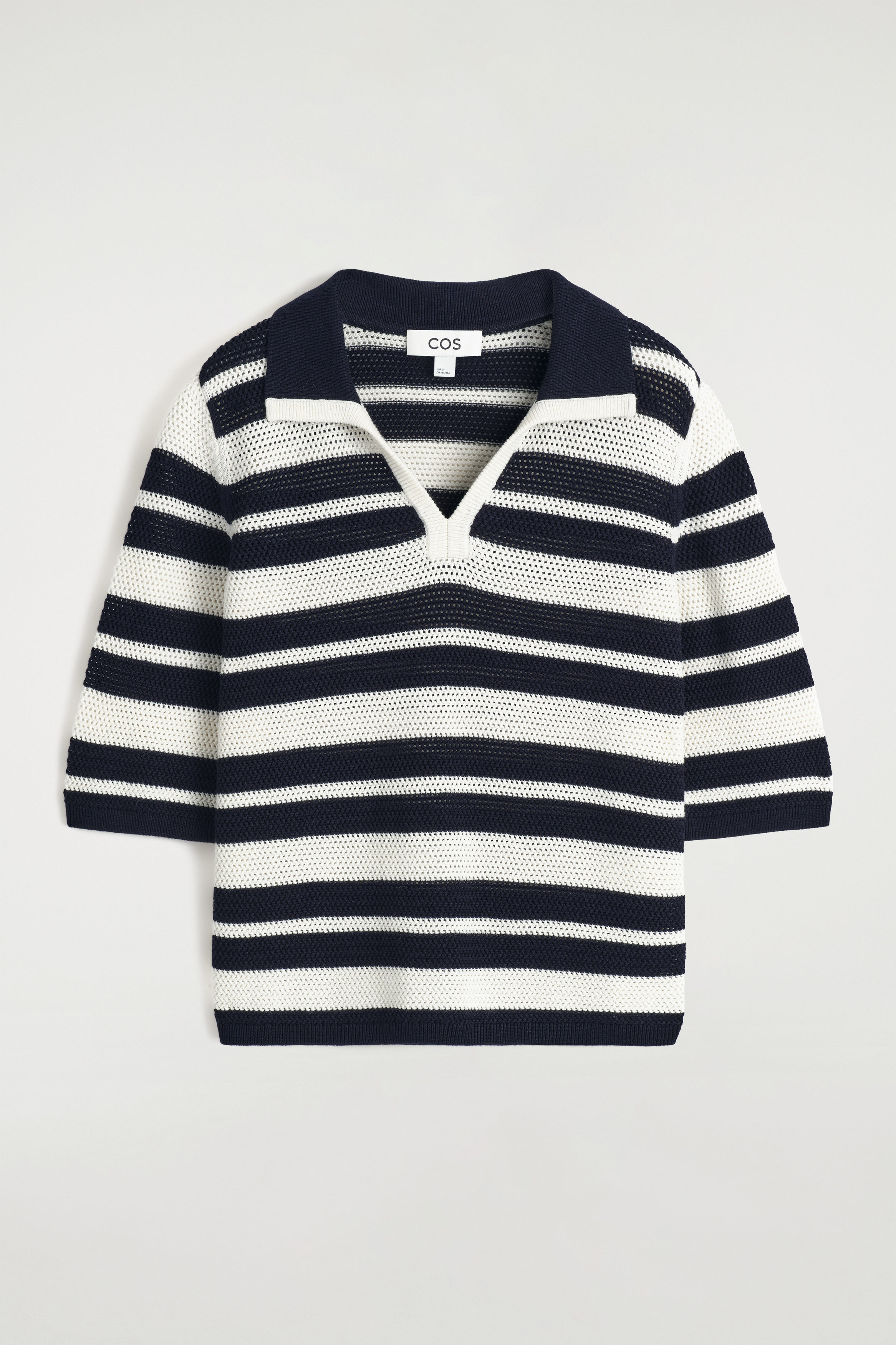 WOOL AND COTTON HALF-ZIP JUMPER - BLACK | COS