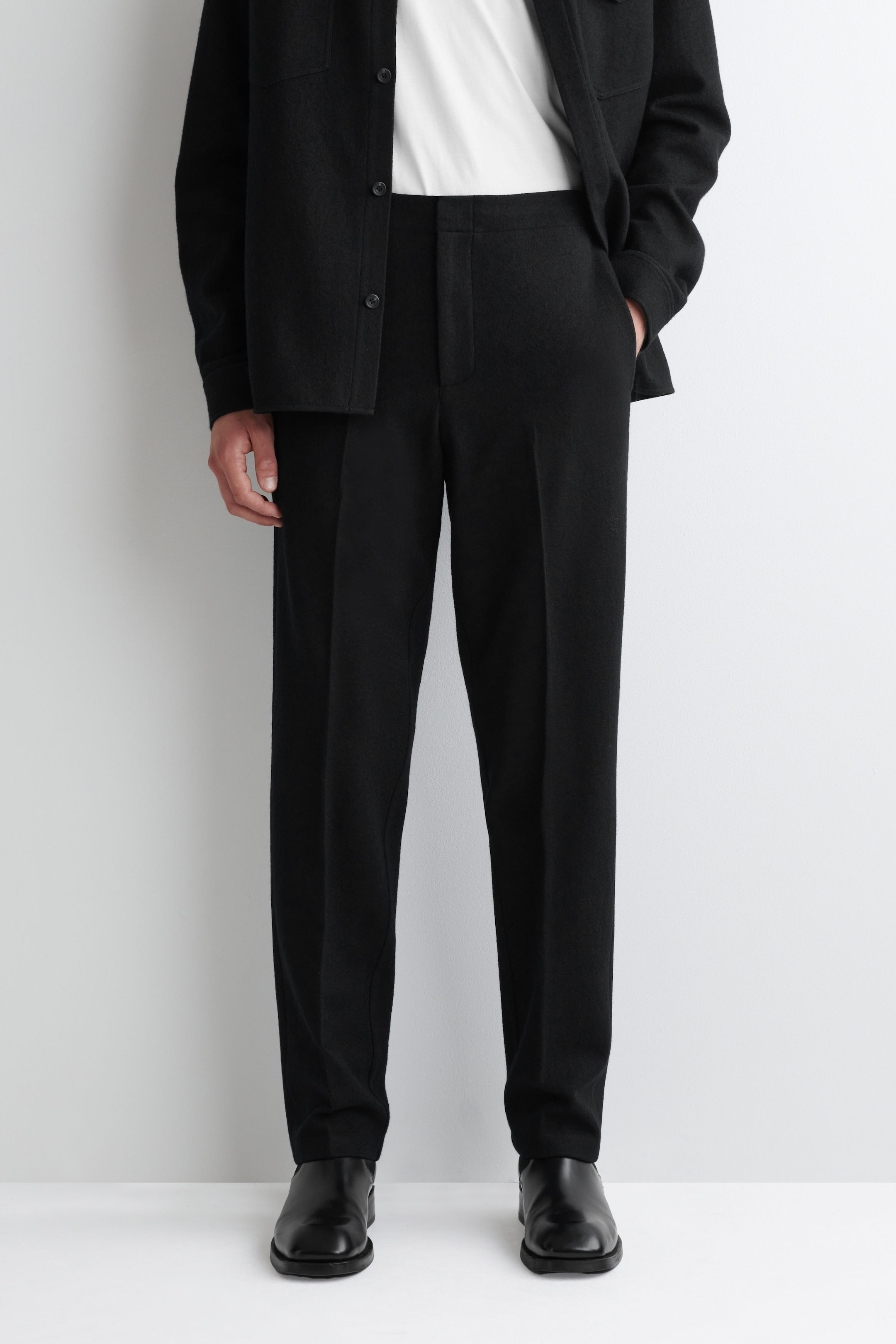 PANTALONI ELASTICIZZATI IN LANA COTTA