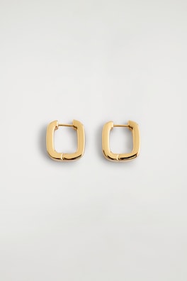 SQUARE HOOP EARRINGS — GOLD 4