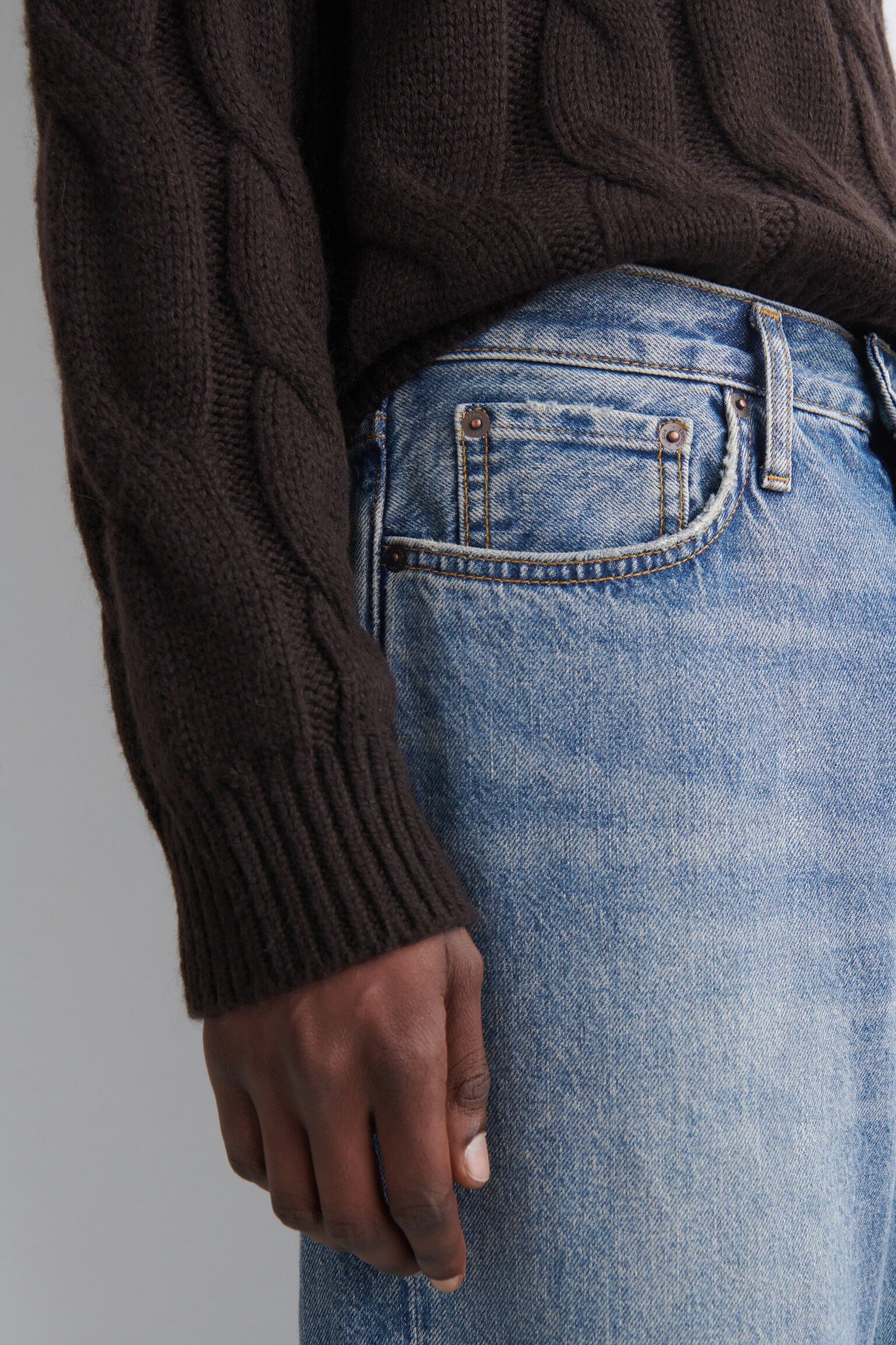 JEAN RIDER DROIT - BLEU DÉLAVÉ/NOIR DÉLAVÉ/BEIGE/BLEU CIEL - 10