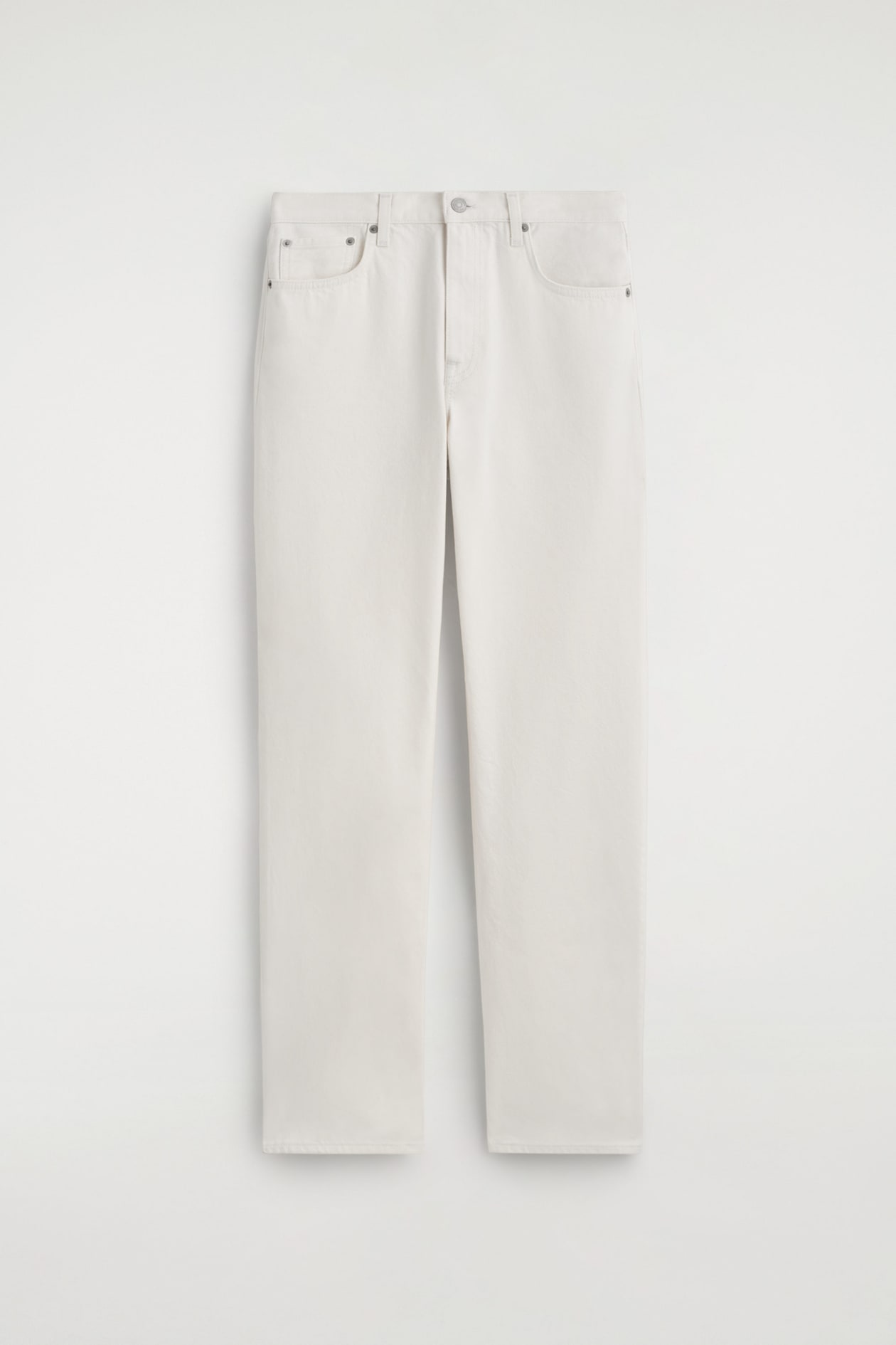 CHORD STRAIGHT-LEG JEANS — WHITE