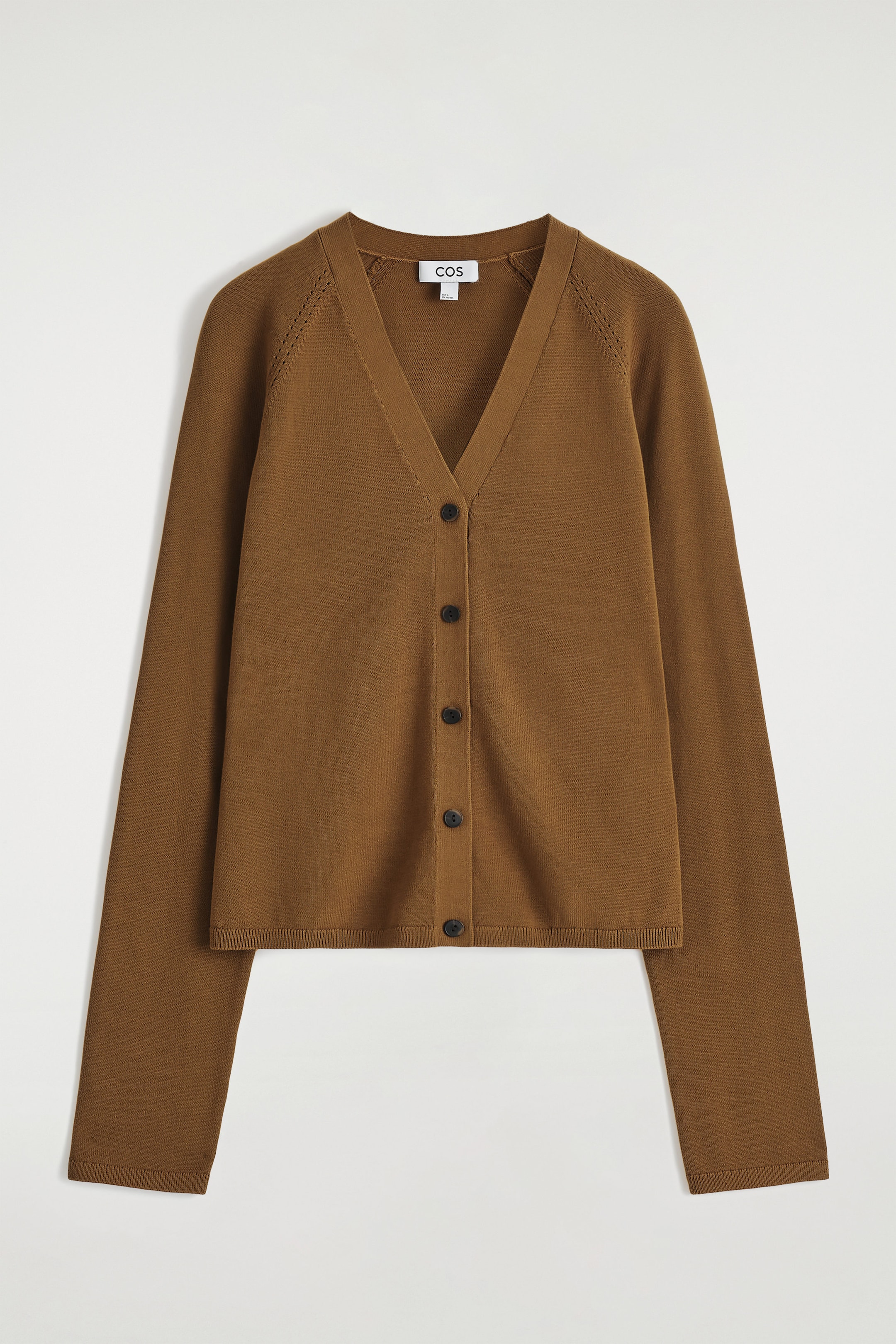 KNITTED COTTON V-NECK CARDIGAN