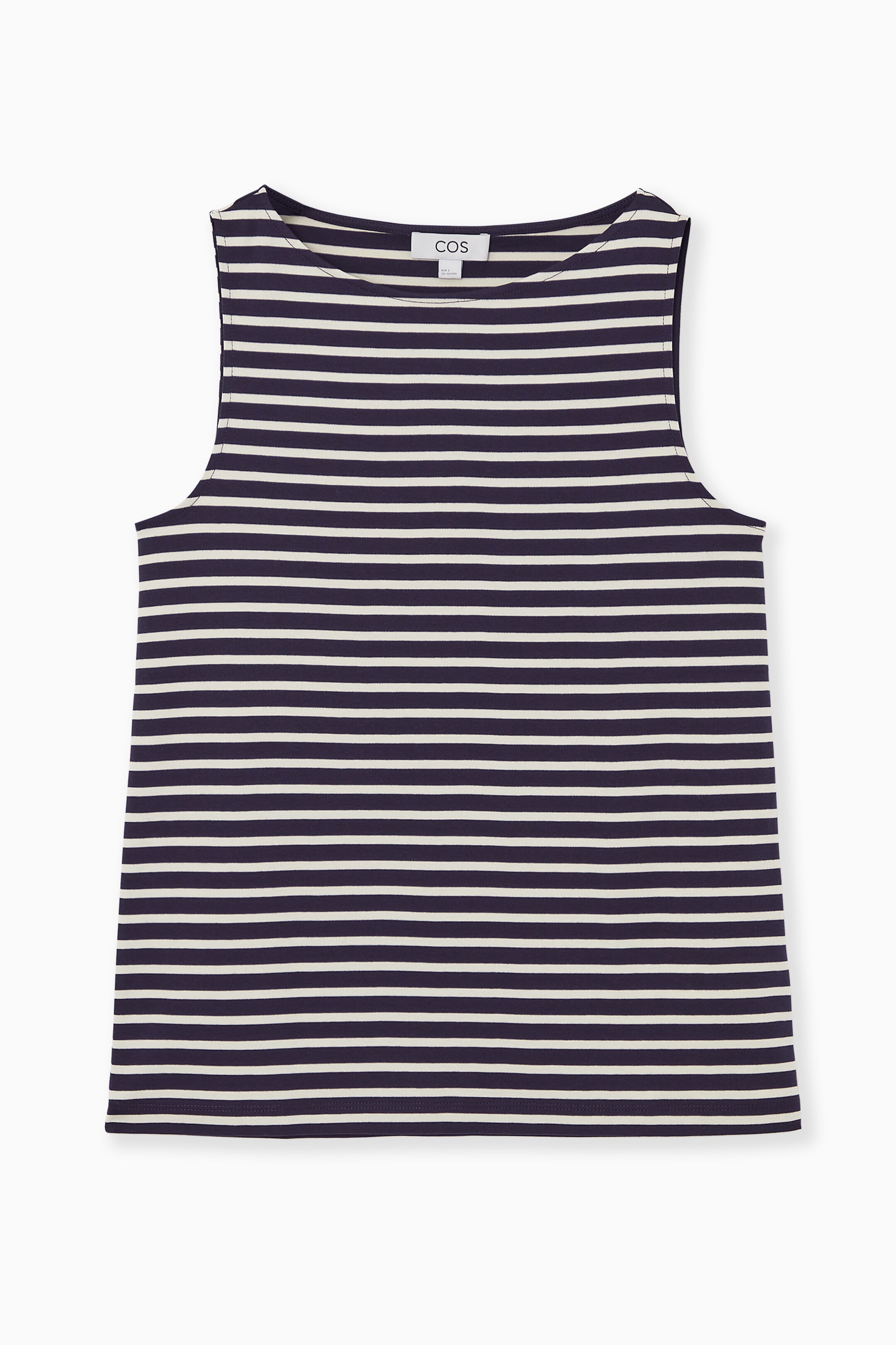 Grösseres Bild ansehen: TANKTOP MIT U-BOOT-AUSSCHNITT - NAVYBLAU/GESTREIFT - DAMEN | H&M CH 1