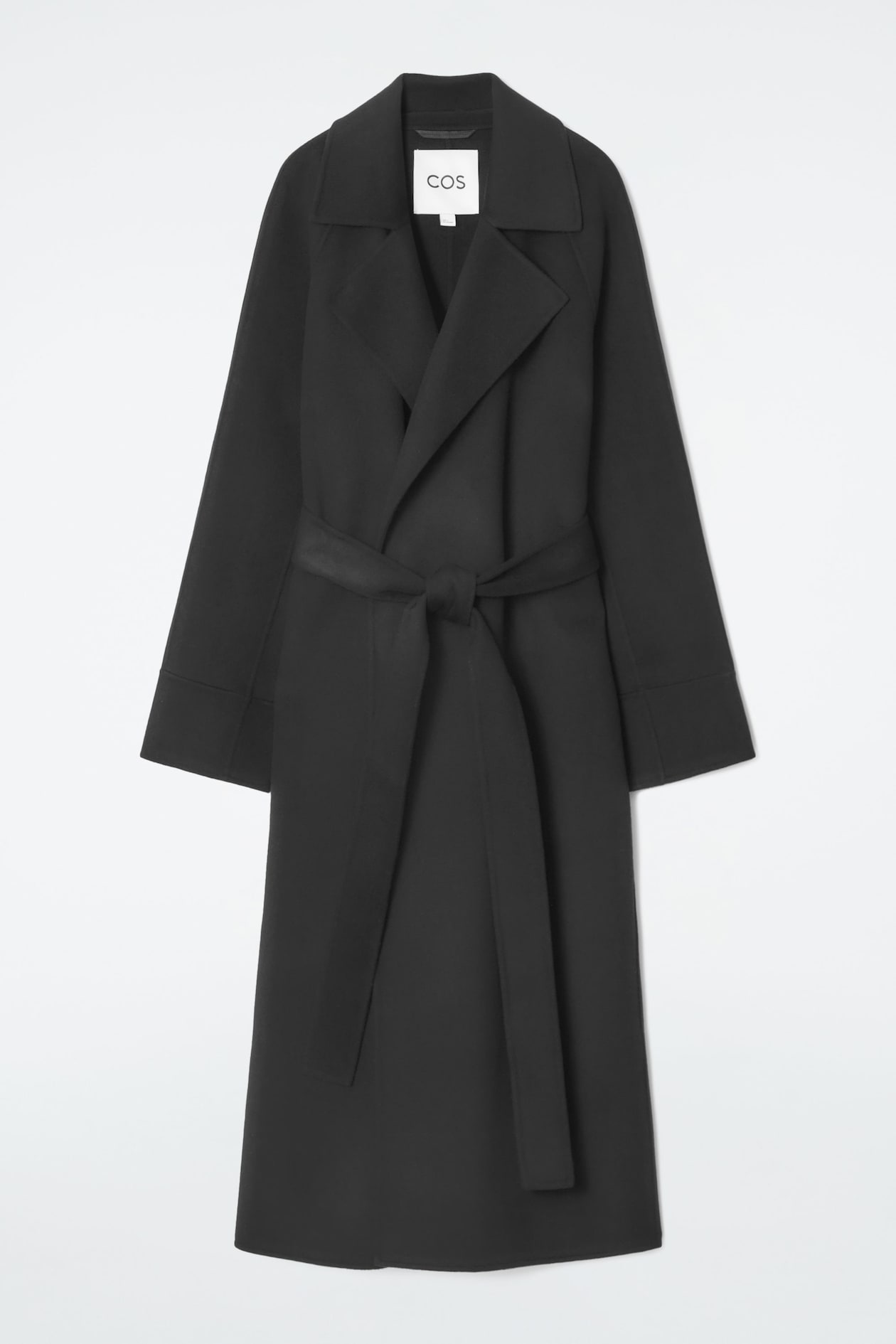 BELTED DOUBLE-FACED WOOL COAT