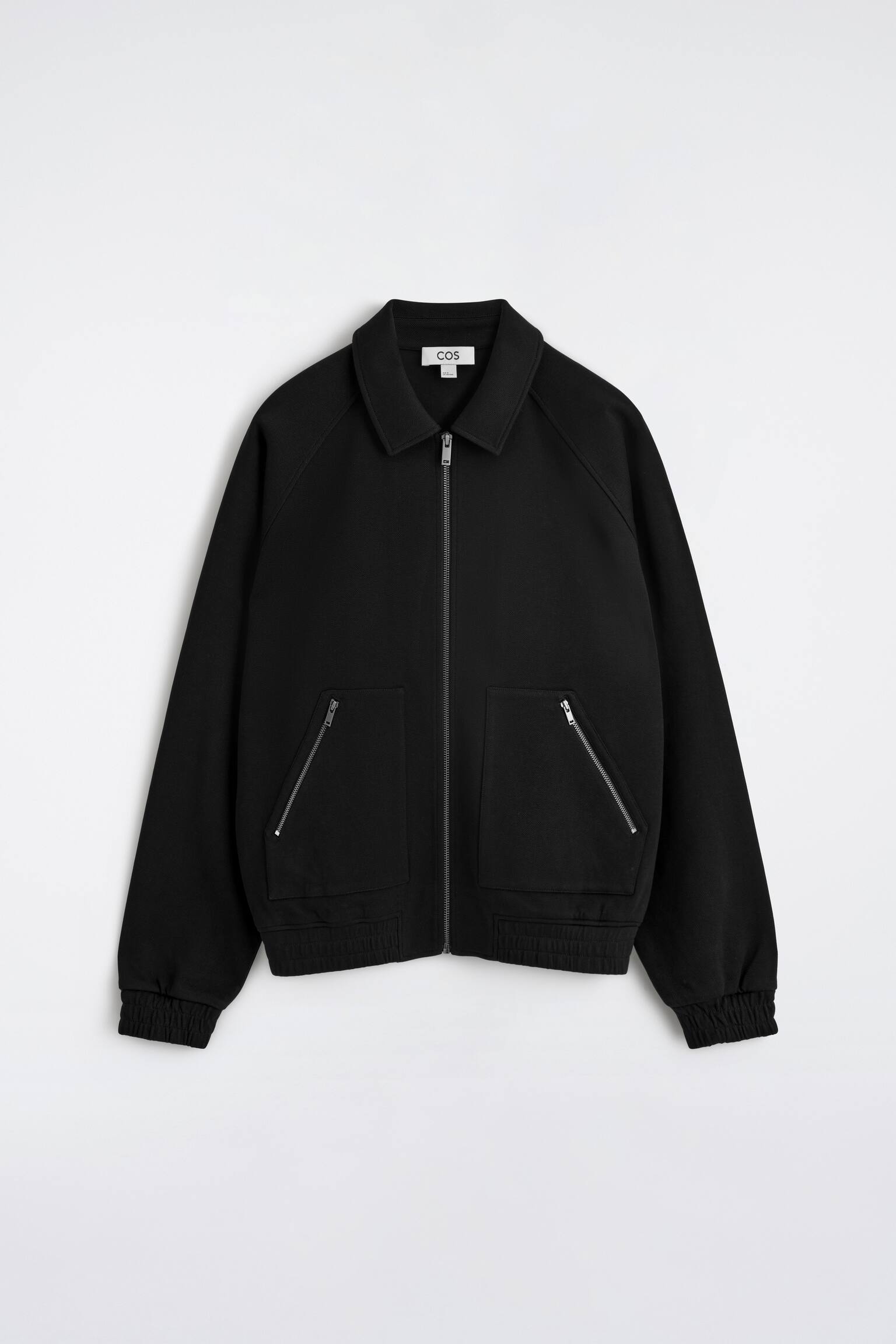 COTTON-JERSEY BOMBER JACKET - כחול כהה/ירוק כהה - 2