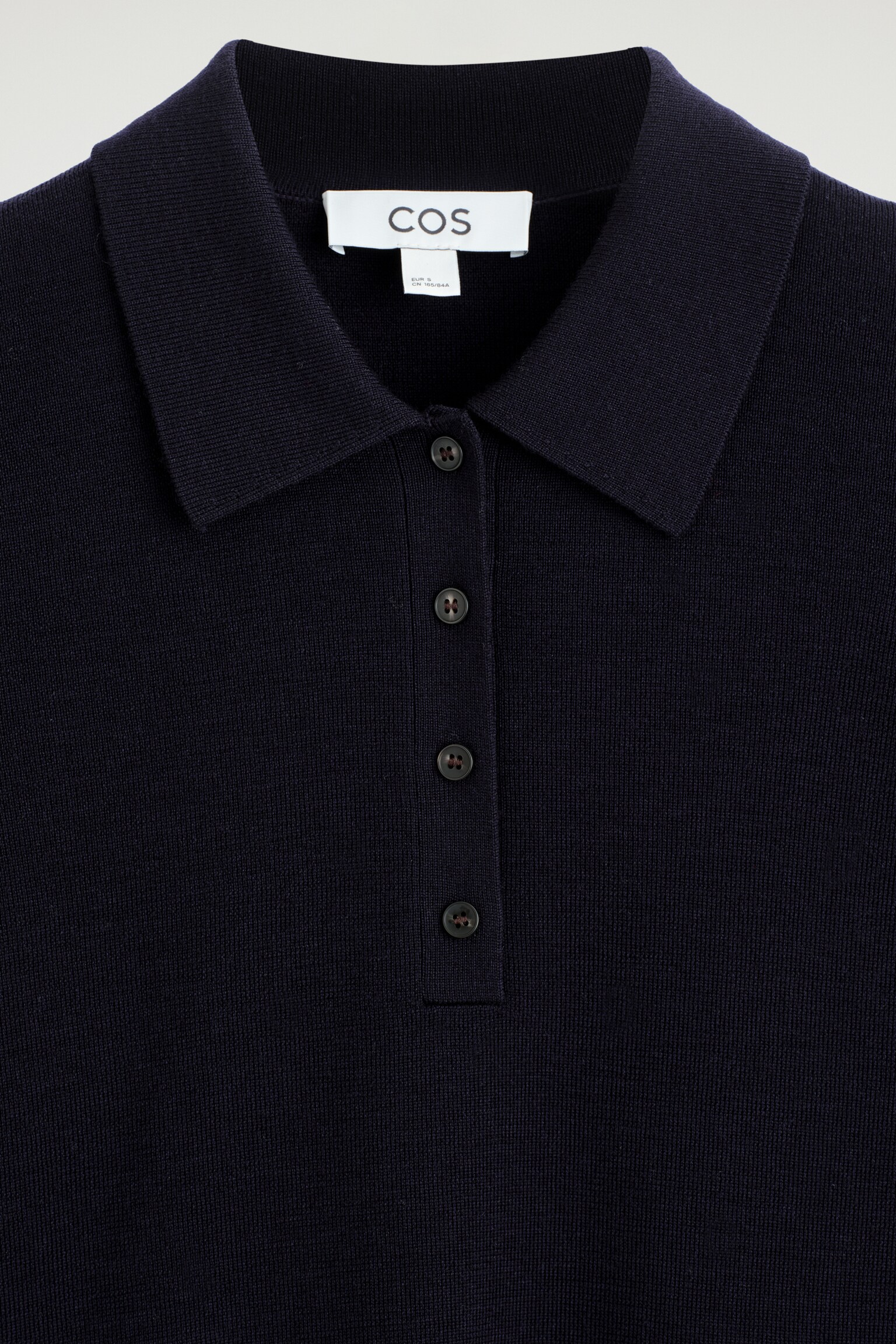 Poloshirt van merinowol met verkorte mouwen - MARINEBLAUW - 3