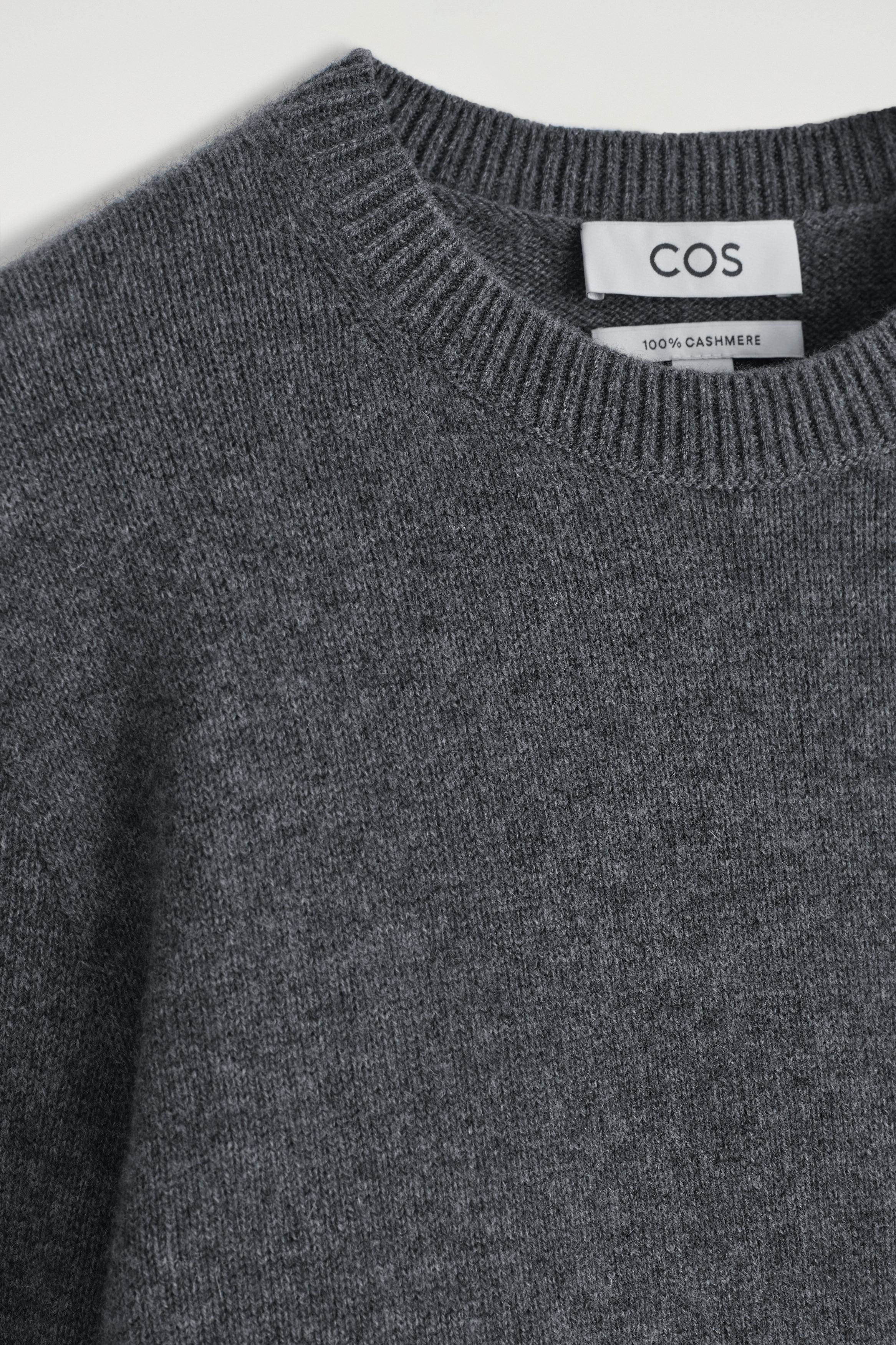CASHMERE CREW-NECK SWEATER - DARK-GRAY MÉLANGE | COS US